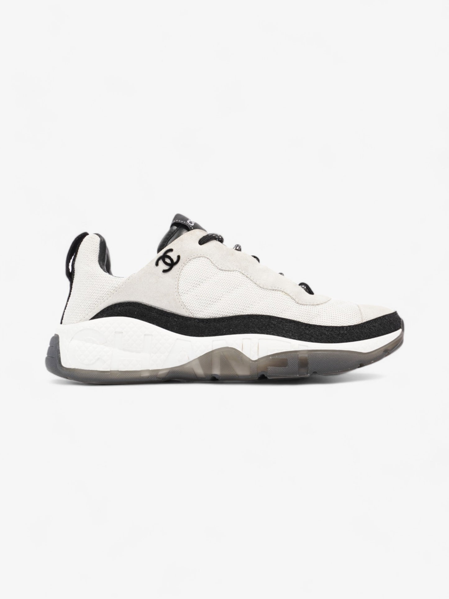 Chanel CC Logo Sneakers White / Black Mesh EU 38.5 UK 5.5