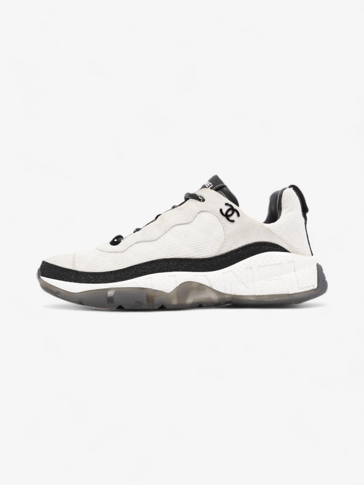 Chanel CC Logo Sneakers White / Black Mesh EU 38.5 UK 5.5