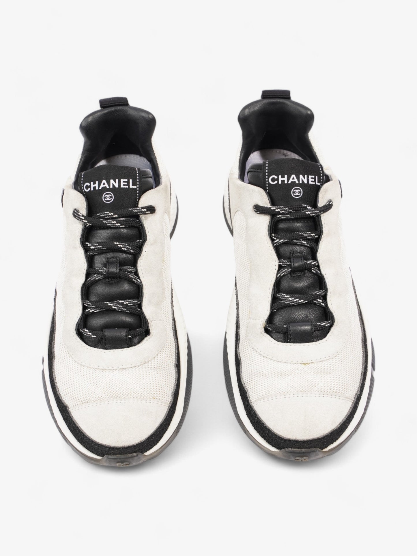Chanel CC Logo Sneakers White / Black Mesh EU 38.5 UK 5.5