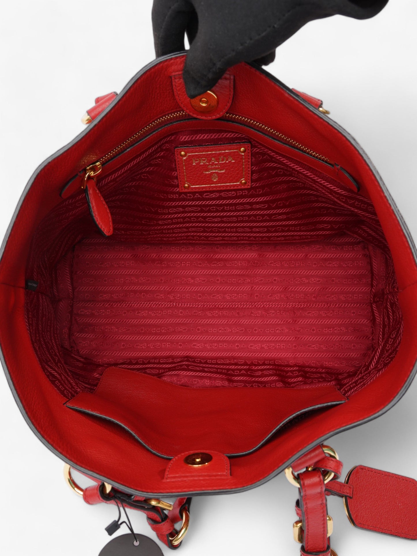 Prada Shopping Tote Red Leather Medium