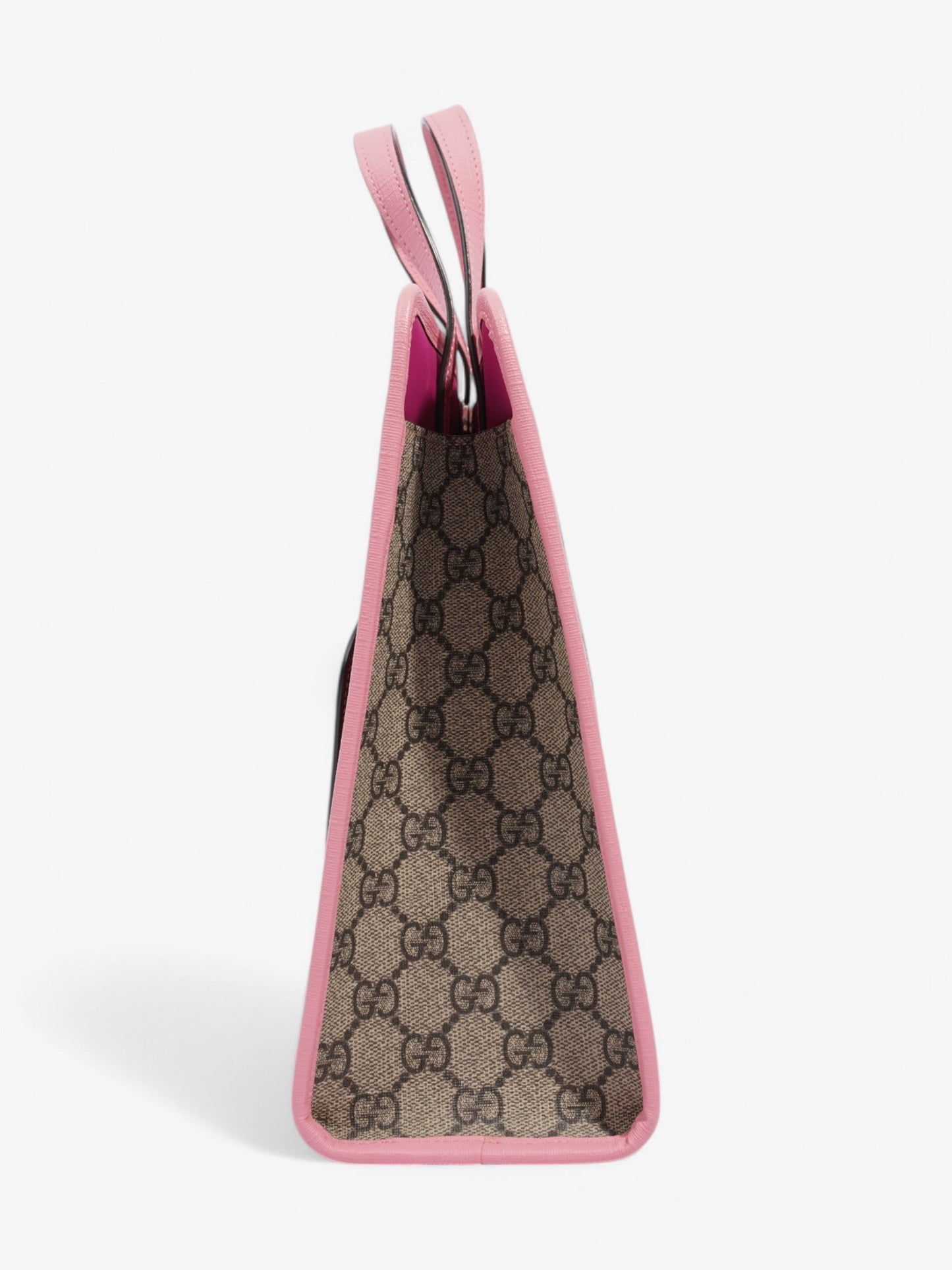 Gucci Strawberry Logo Print Tote GG Supreme / Pink Canvas