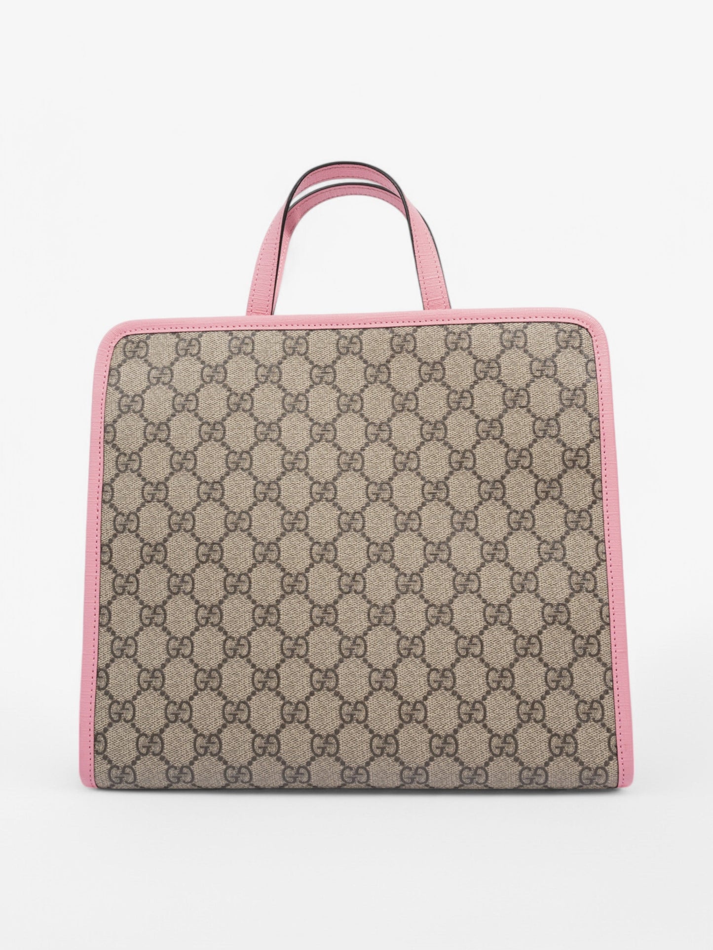 Gucci Strawberry Logo Print Tote GG Supreme / Pink Canvas