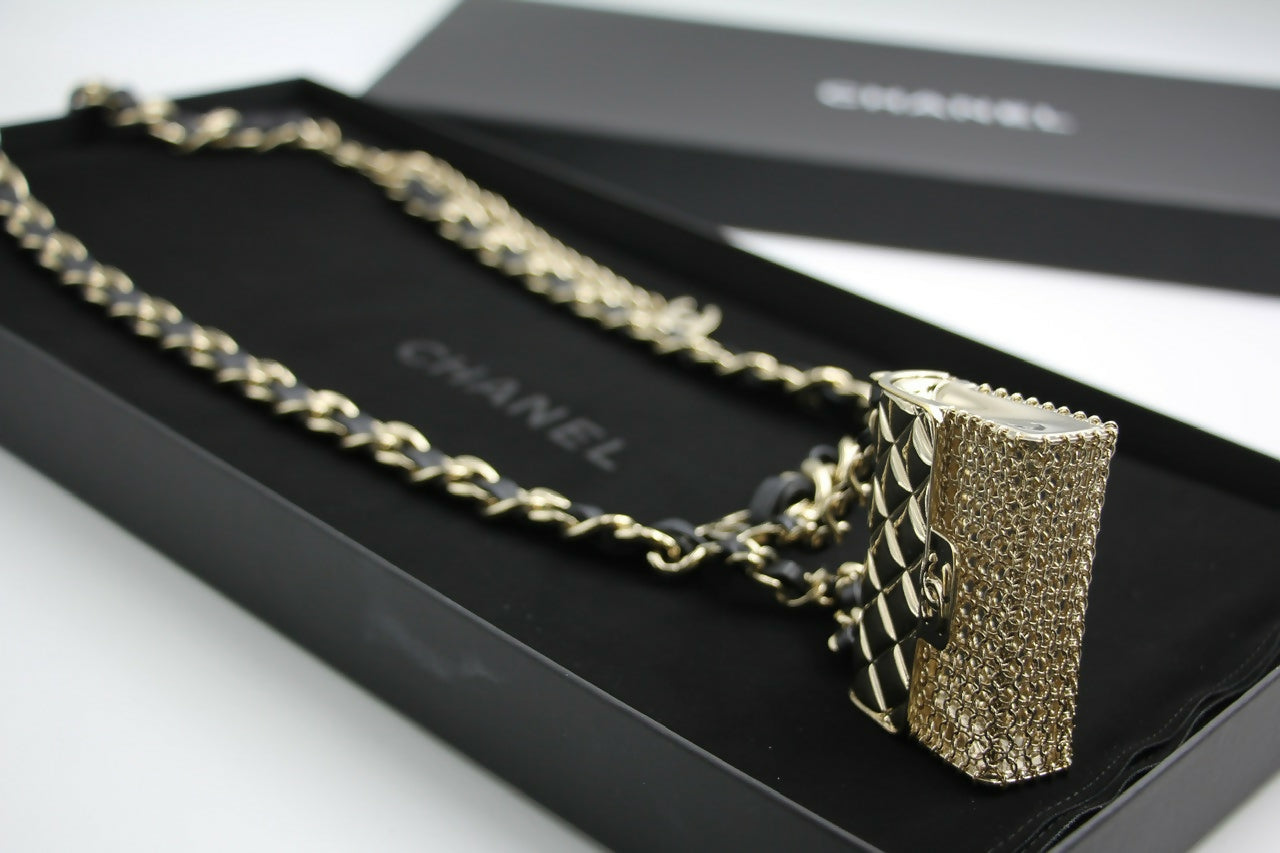 Chanel B21S Metal Handbag Leather Chain Waist Chain 92CM