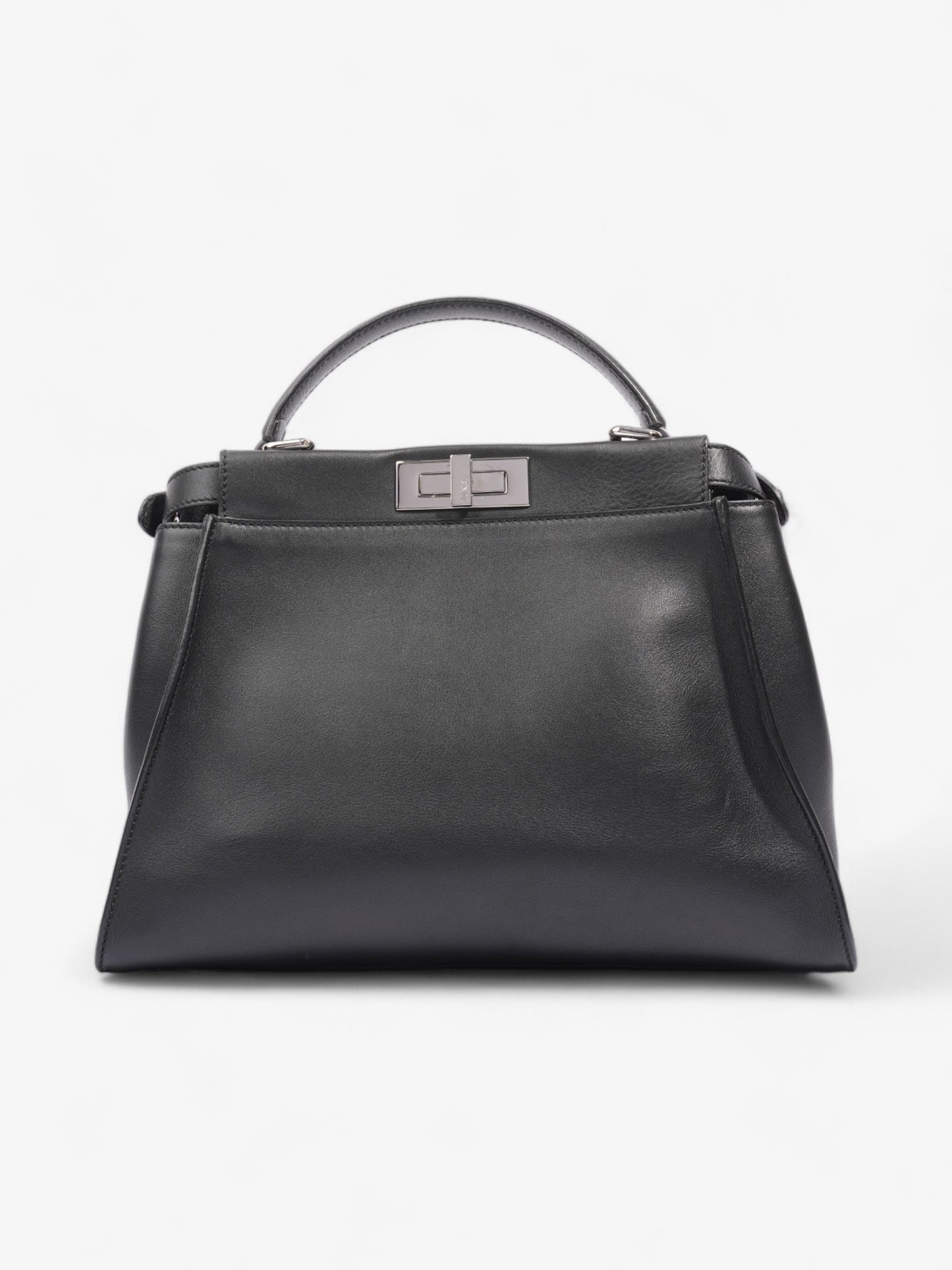 Fendi Peekaboo Black Lambskin Leather Medium
