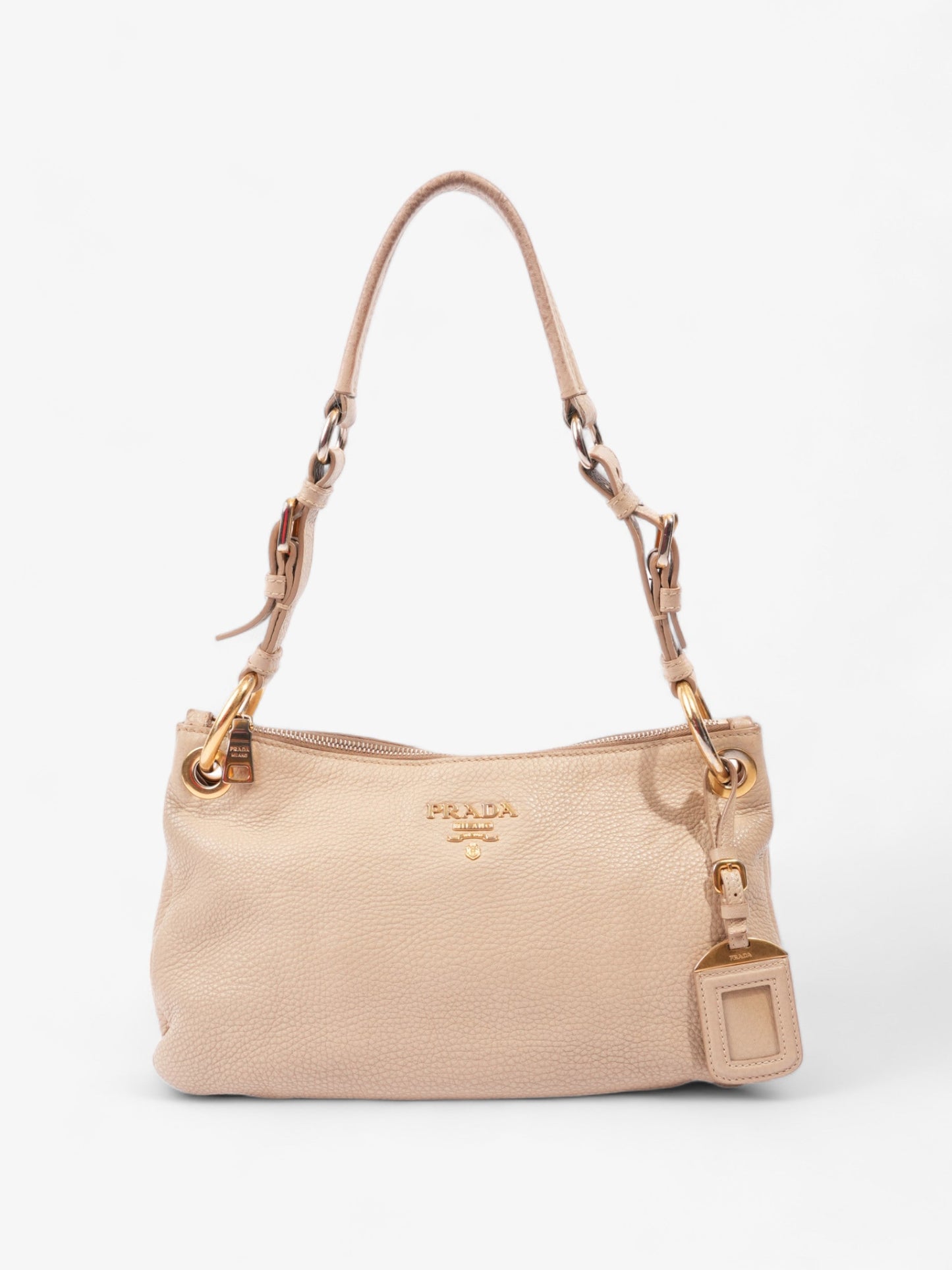 Prada Belted Zipped Beige Leather Medium
