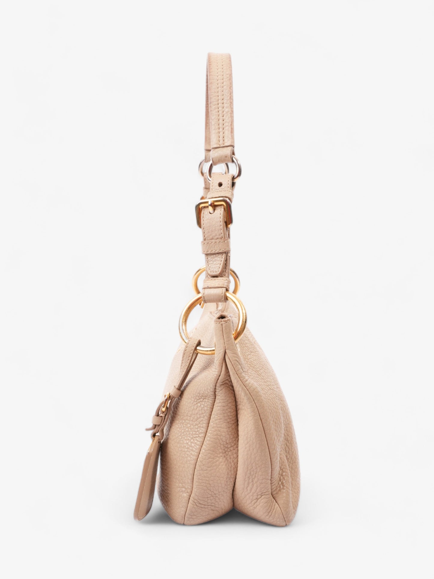Prada Belted Zipped Beige Leather Medium