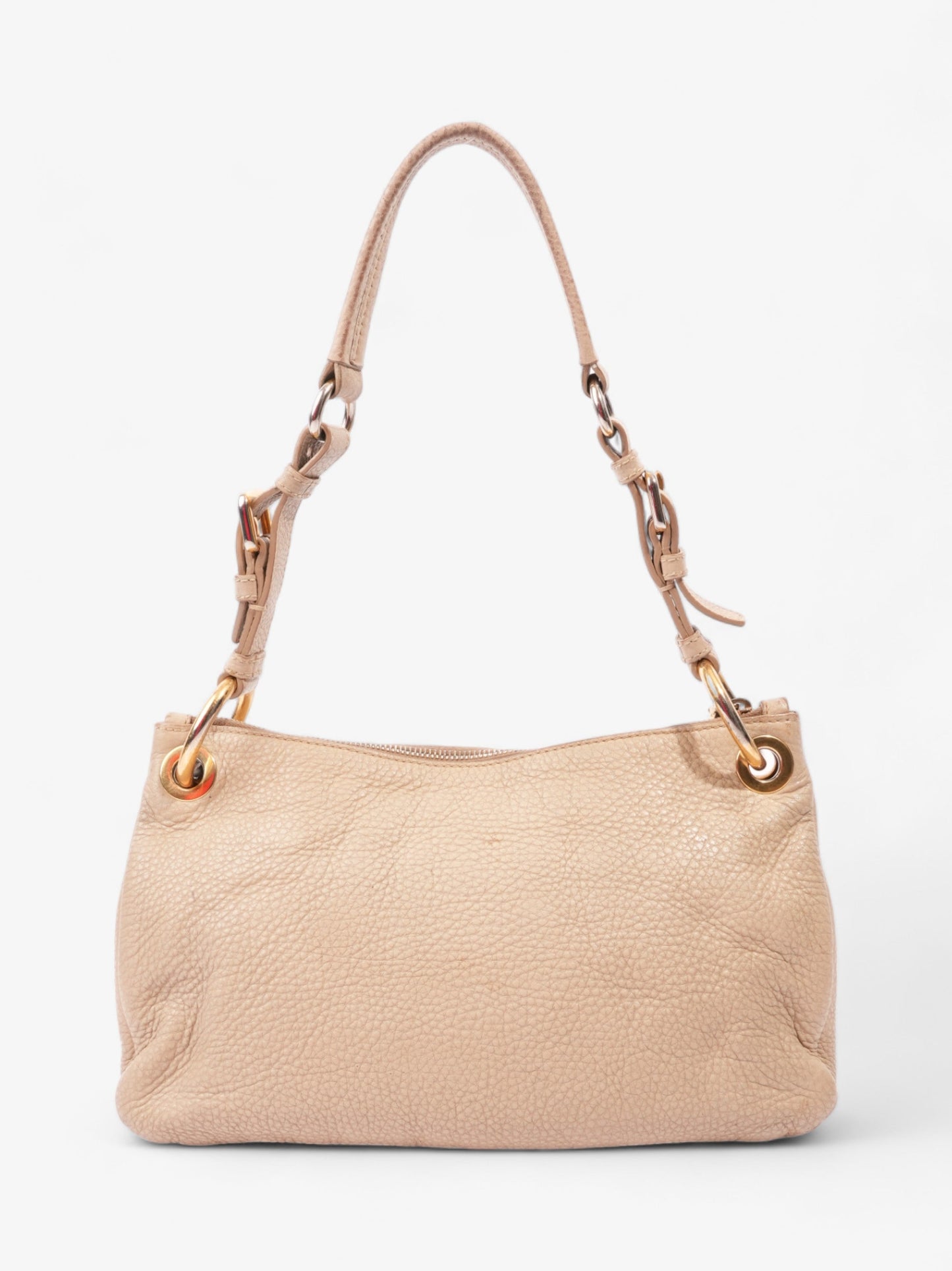 Prada Belted Zipped Beige Leather Medium