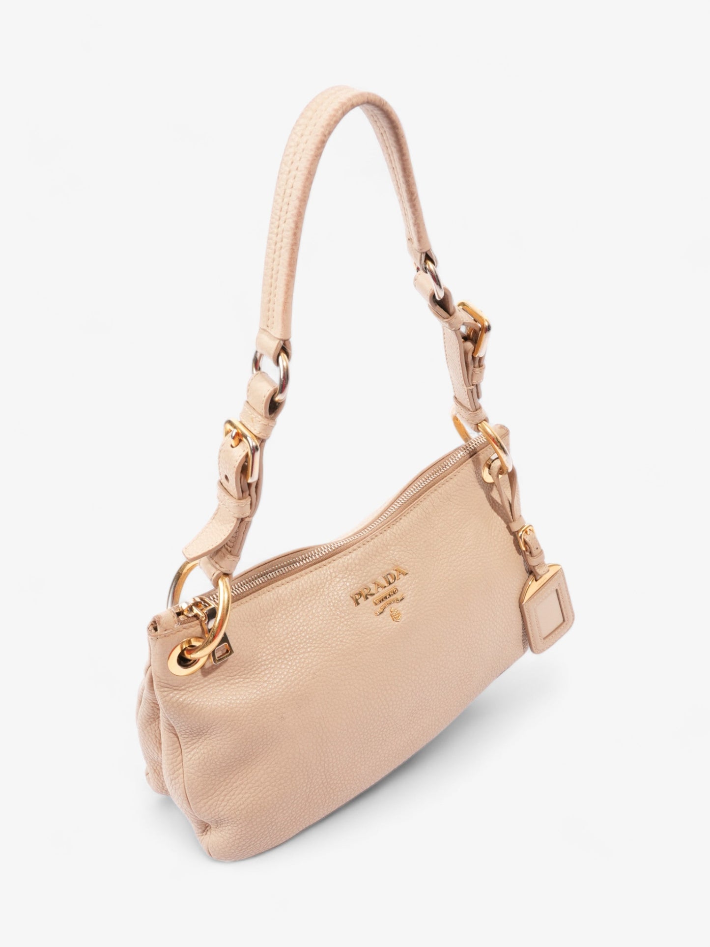 Prada Belted Zipped Beige Leather Medium