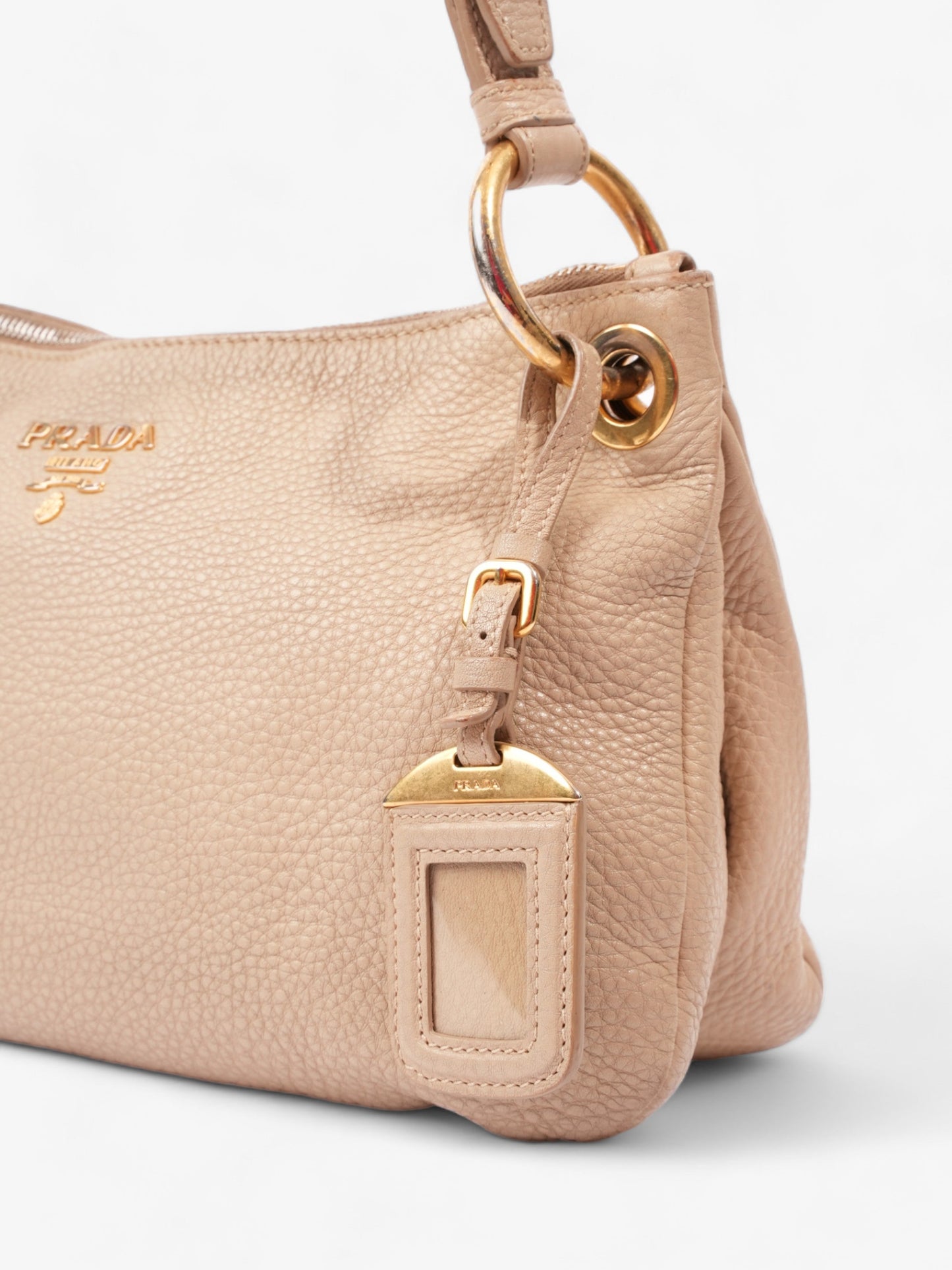Prada Belted Zipped Beige Leather Medium
