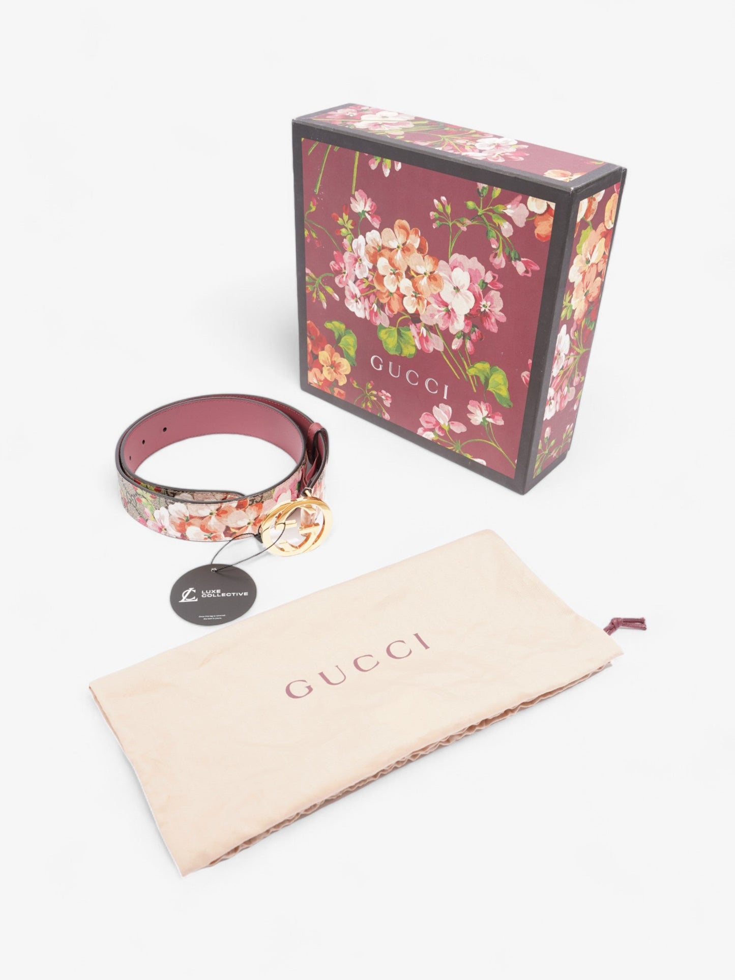 Gucci Blooms Belt GG Supreme / Bloom Canvas 80cm / 32"
