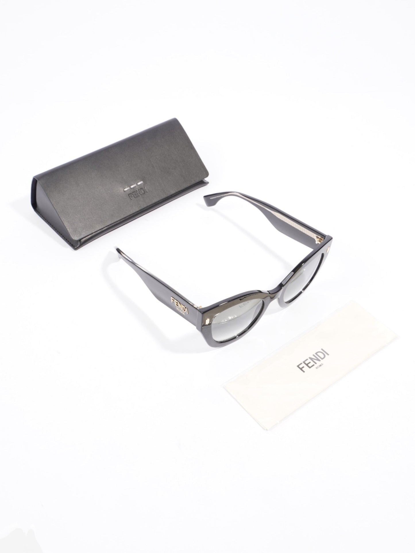 Fendi Roma Sunglasses Black / Gold Acetate 150mm