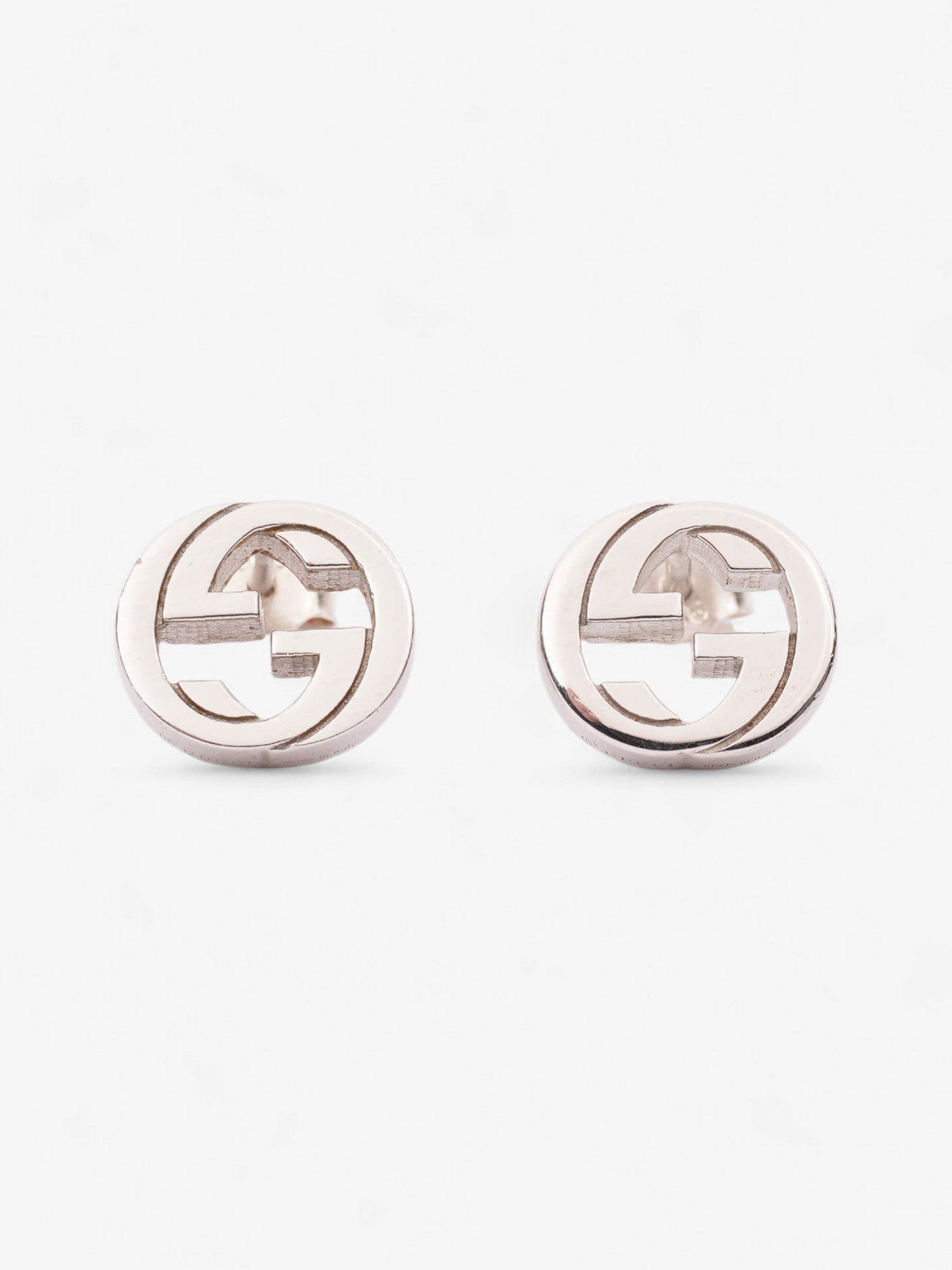 Gucci Interlocking G Earrings Silver Silver Sterling