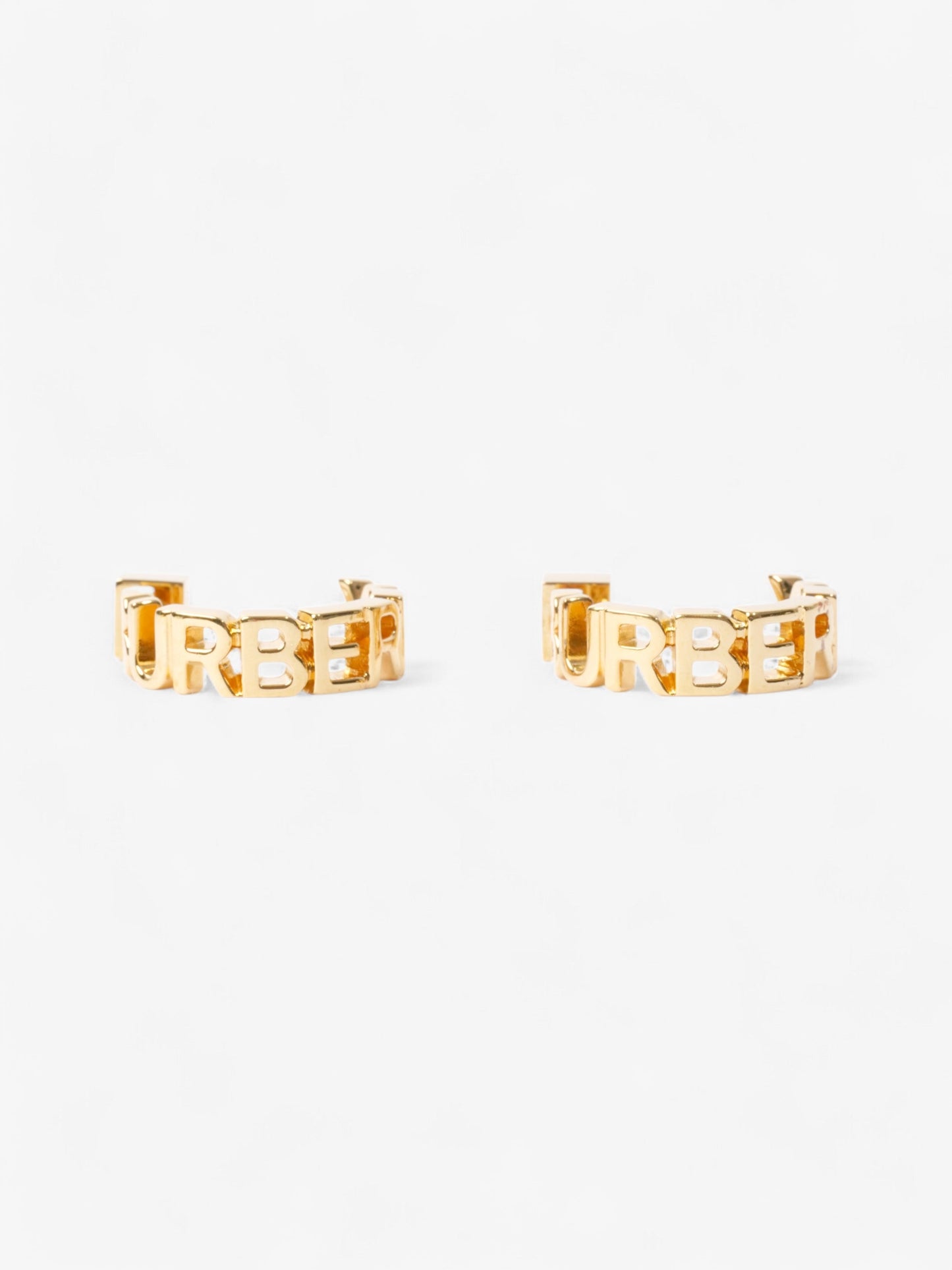 Burberry Logo Hoop Earrings Gold Base Metal
