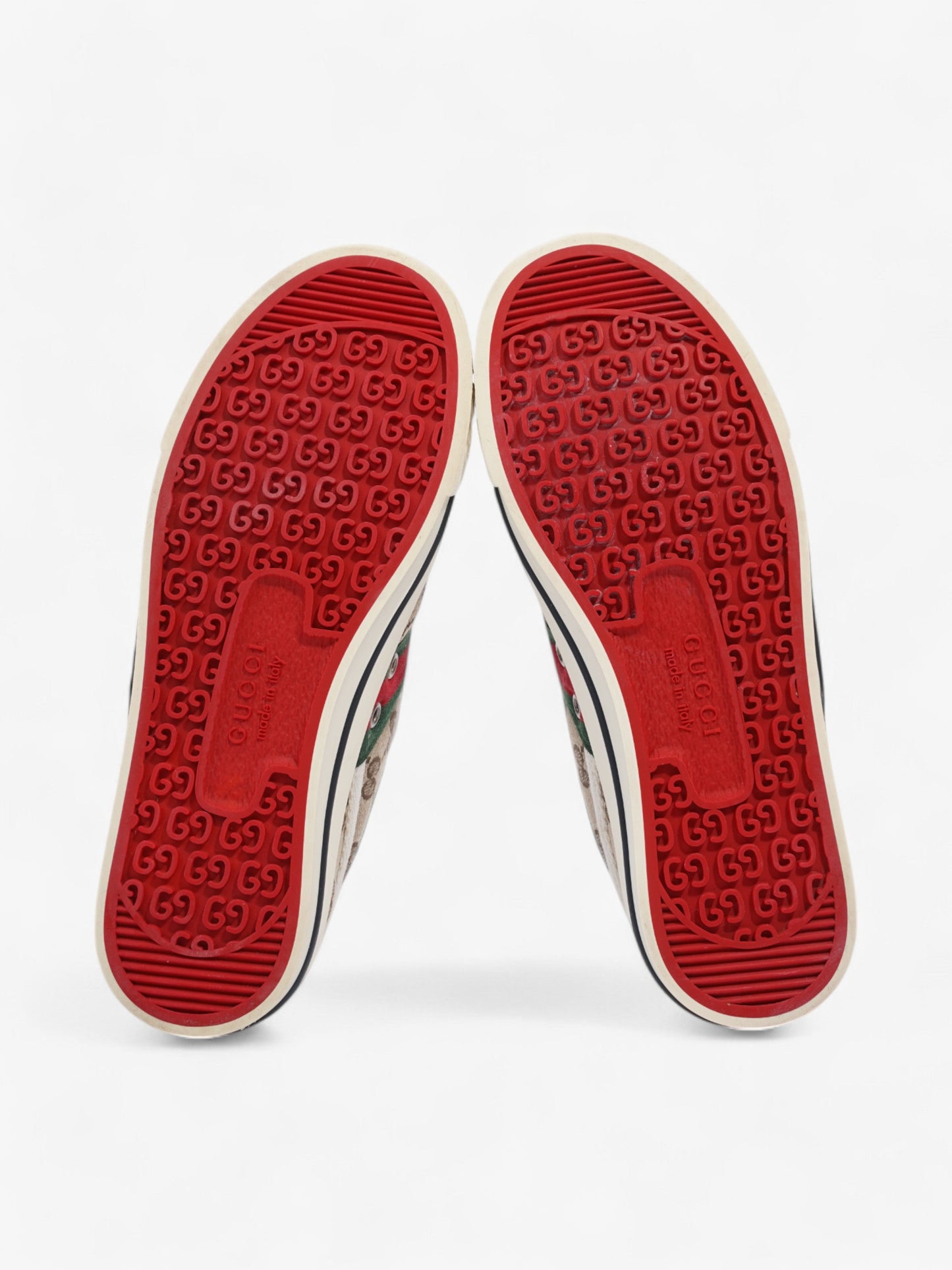 Gucci GG Tennis 1977 Sneakers Beige / Green / Red Canvas EU 37 UK 4