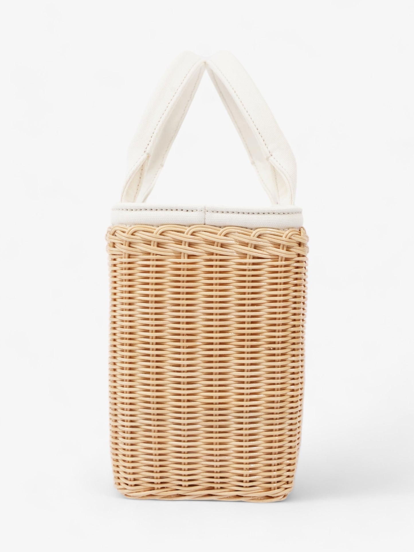 Prada Medium Wicker And Linen Blend Tote Tan / White Wicker