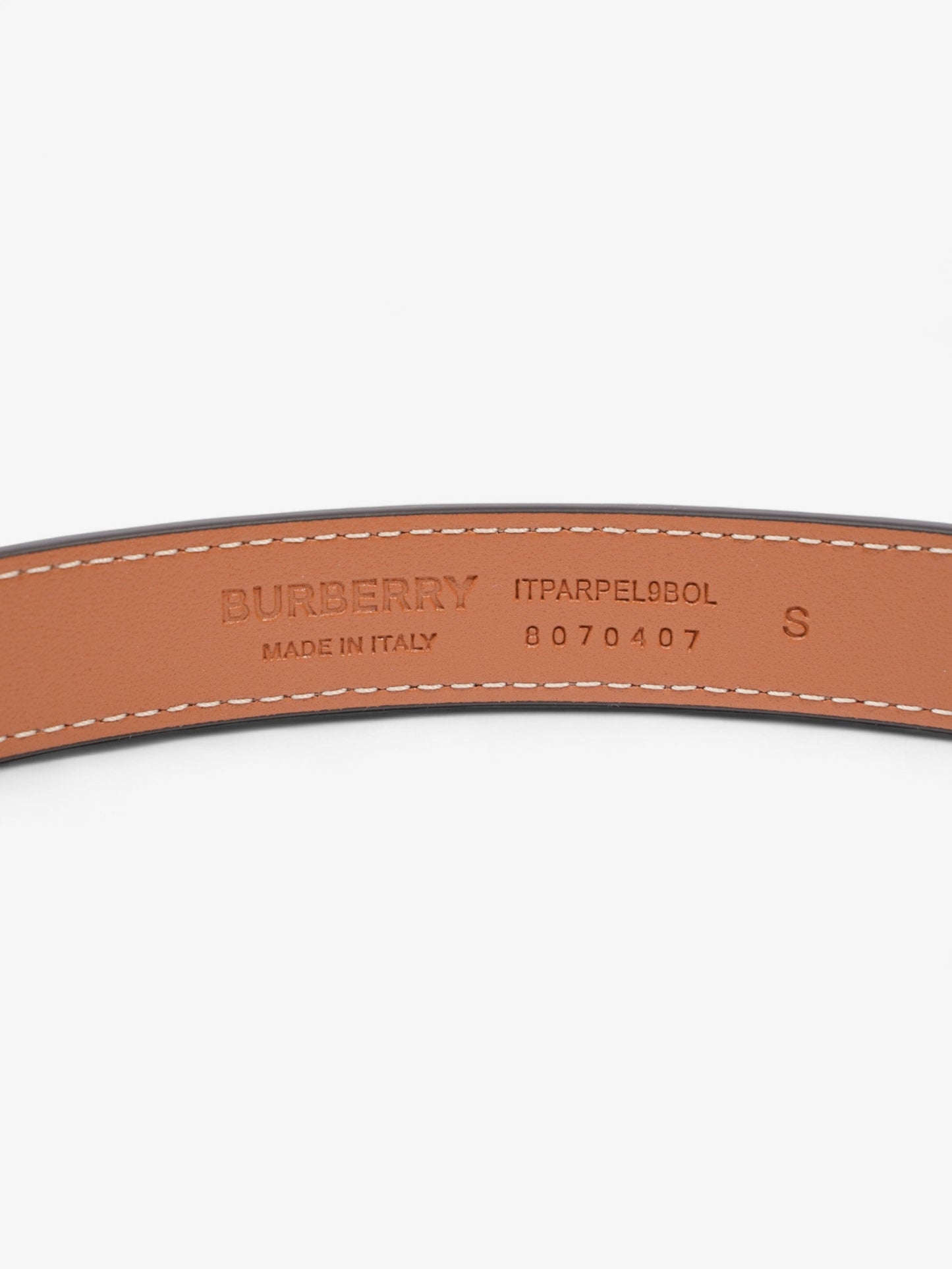 Burberry TB Belt Vintage Check / Light Gold Canvas Small (87cm)