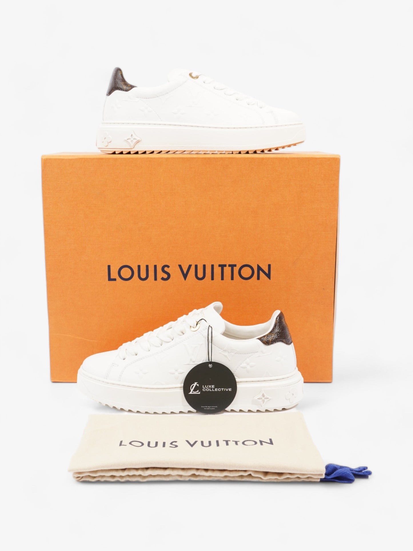 Louis Vuitton Time Out Sneaker White / Brown Monogram Leather EU 36.5 UK 3.5