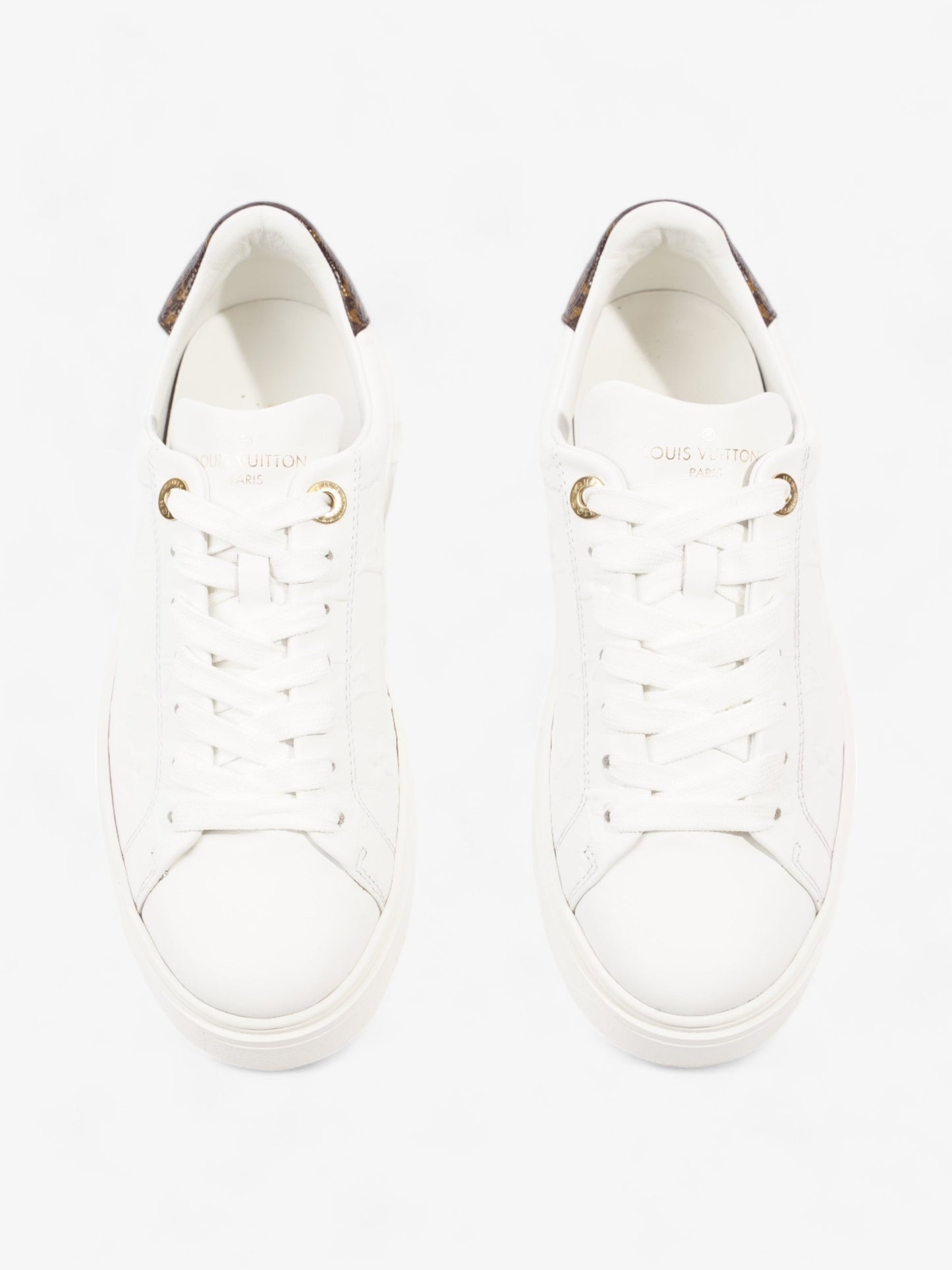 Louis Vuitton Time Out Sneaker White / Brown Monogram Leather EU 36.5 UK 3.5