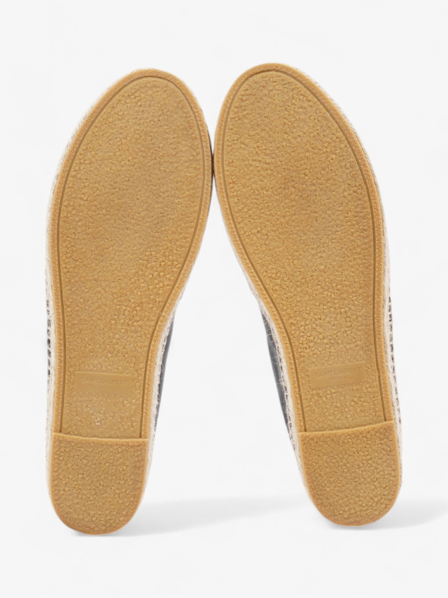 Saint Laurent YSL Espadrilles Black Leather EU 40 UK 7