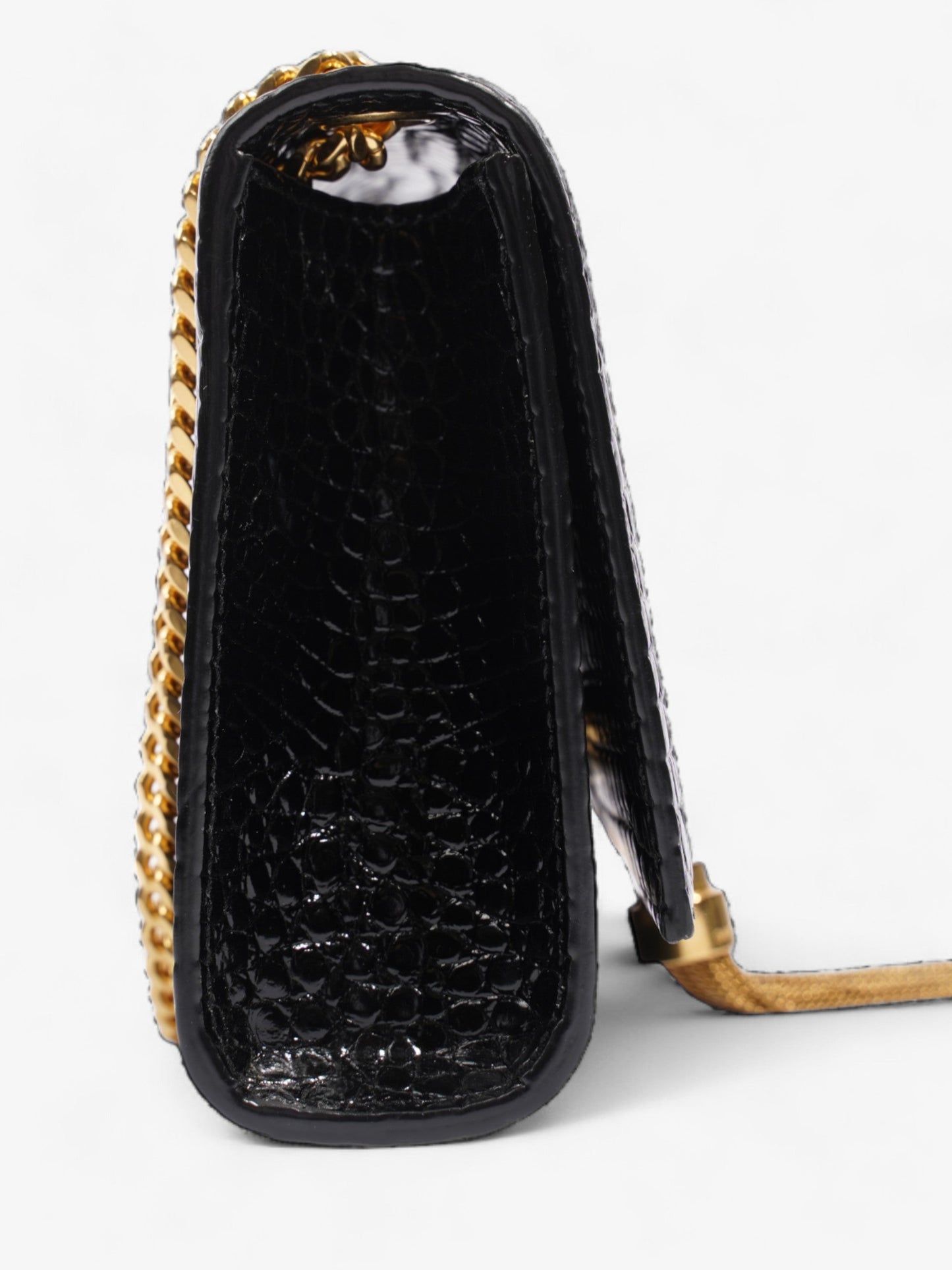 Saint Laurent Kate Tassle Bag Black Embossed Leather Small