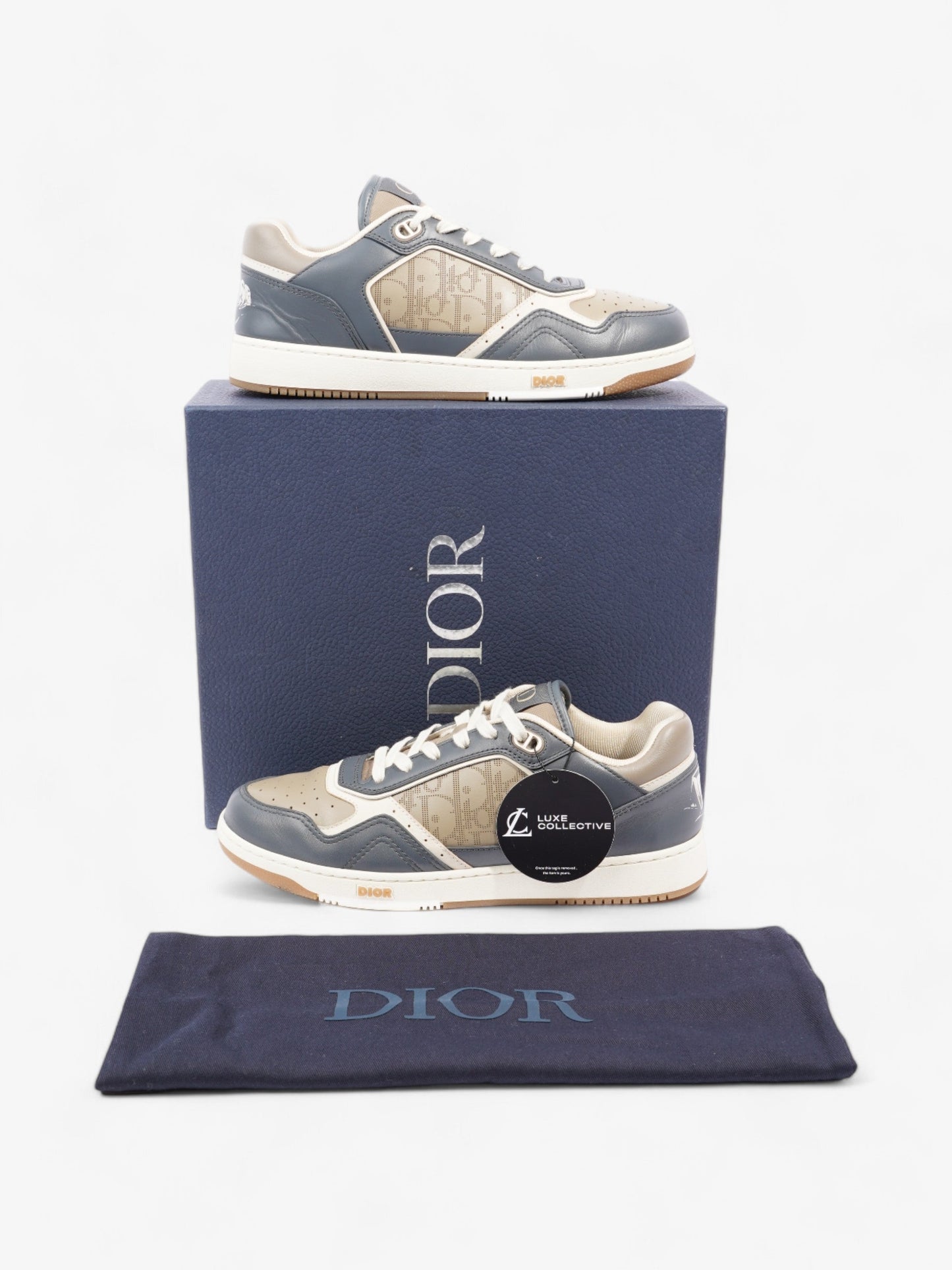 Christian Dior B27 Navy / Brown / White Leather EU 41 UK 7