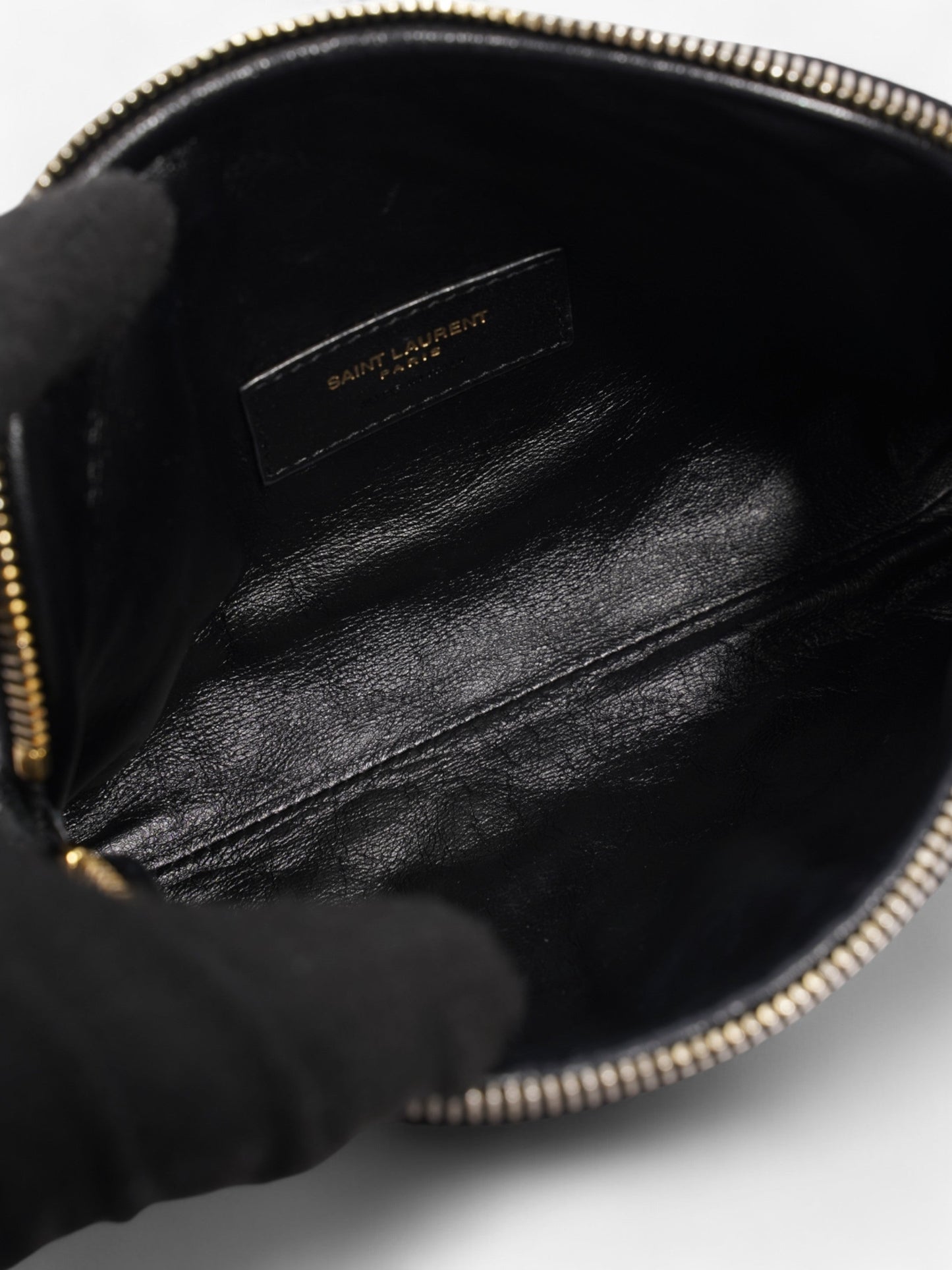 Saint Laurent Gaby Black Matelasse Leather Mini