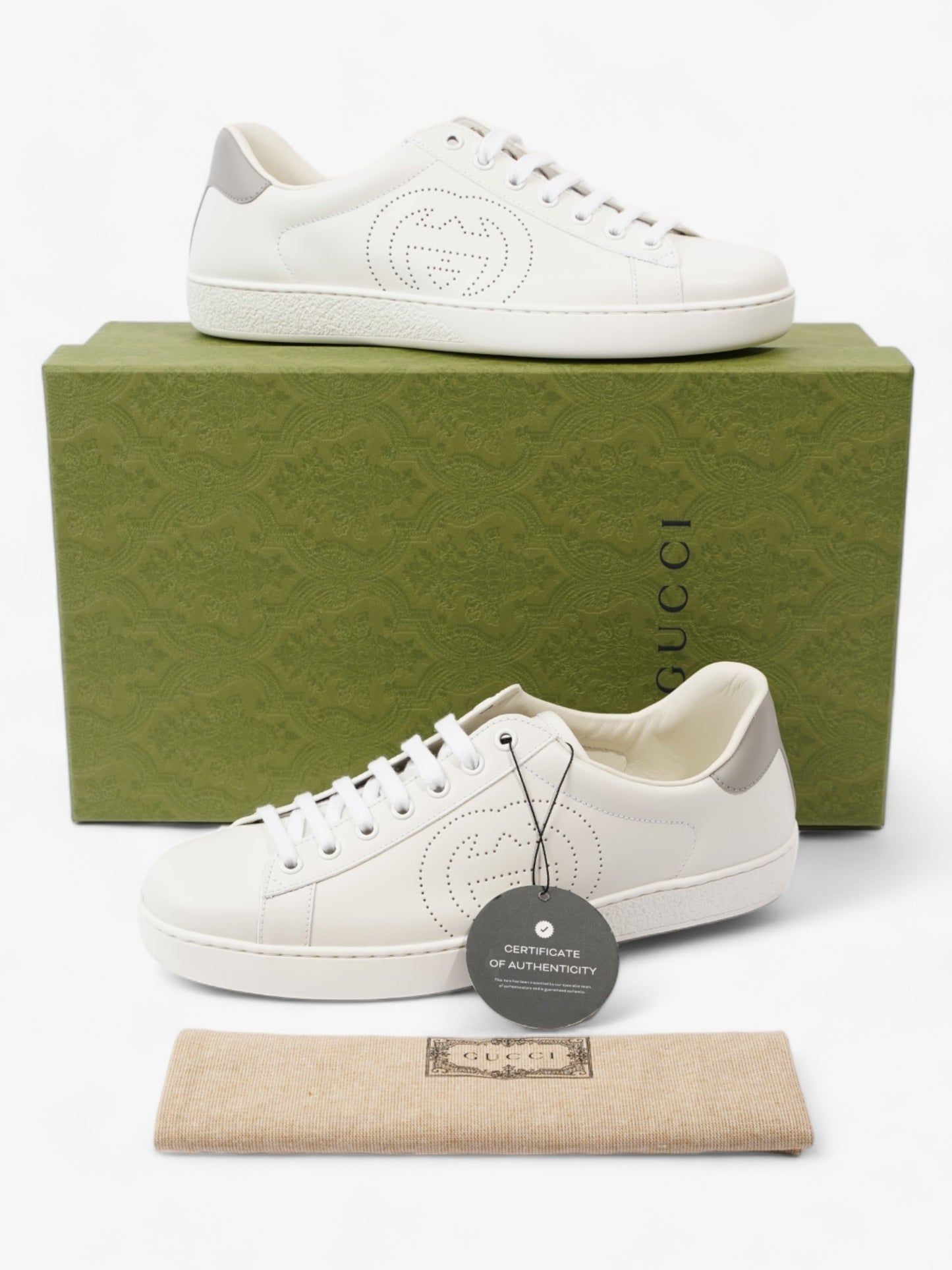 Gucci Ace Sneakers White / Grey Leather EU 41 UK 7