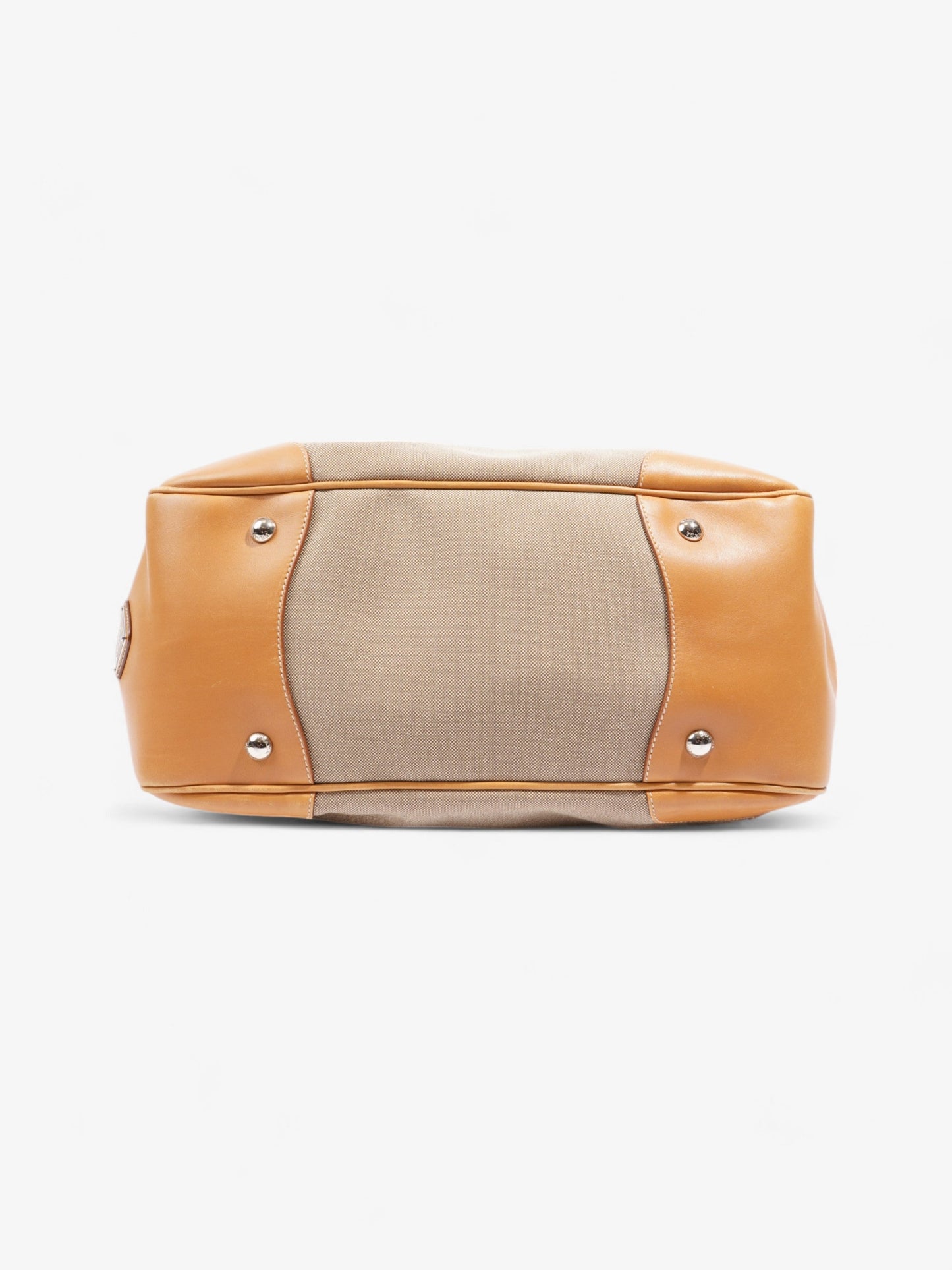 Prada Logo Tote Beige Canvas