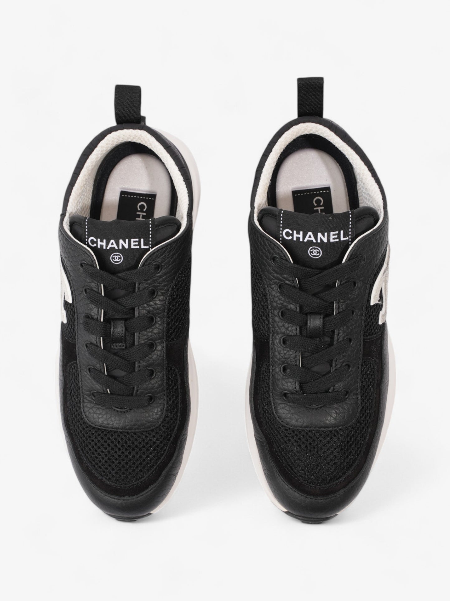 Chanel CC Sneakers Black / White Mesh EU 37.5 UK 4.5