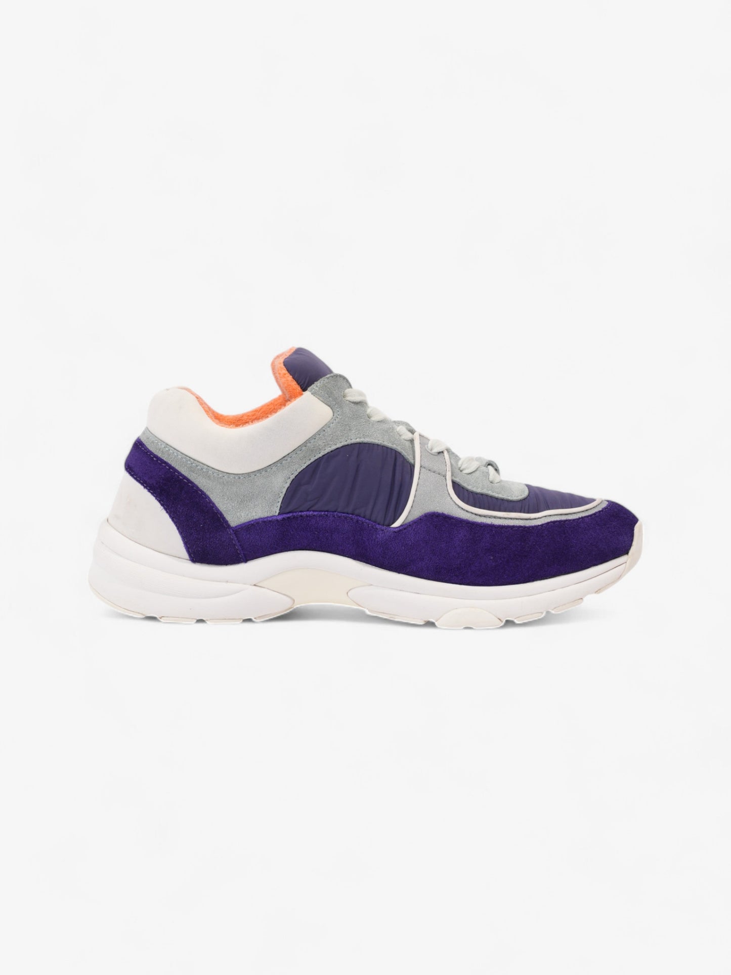 Chanel CC Logo Sneakers Blue / White / Orange Suede EU 39.5 UK 6.5