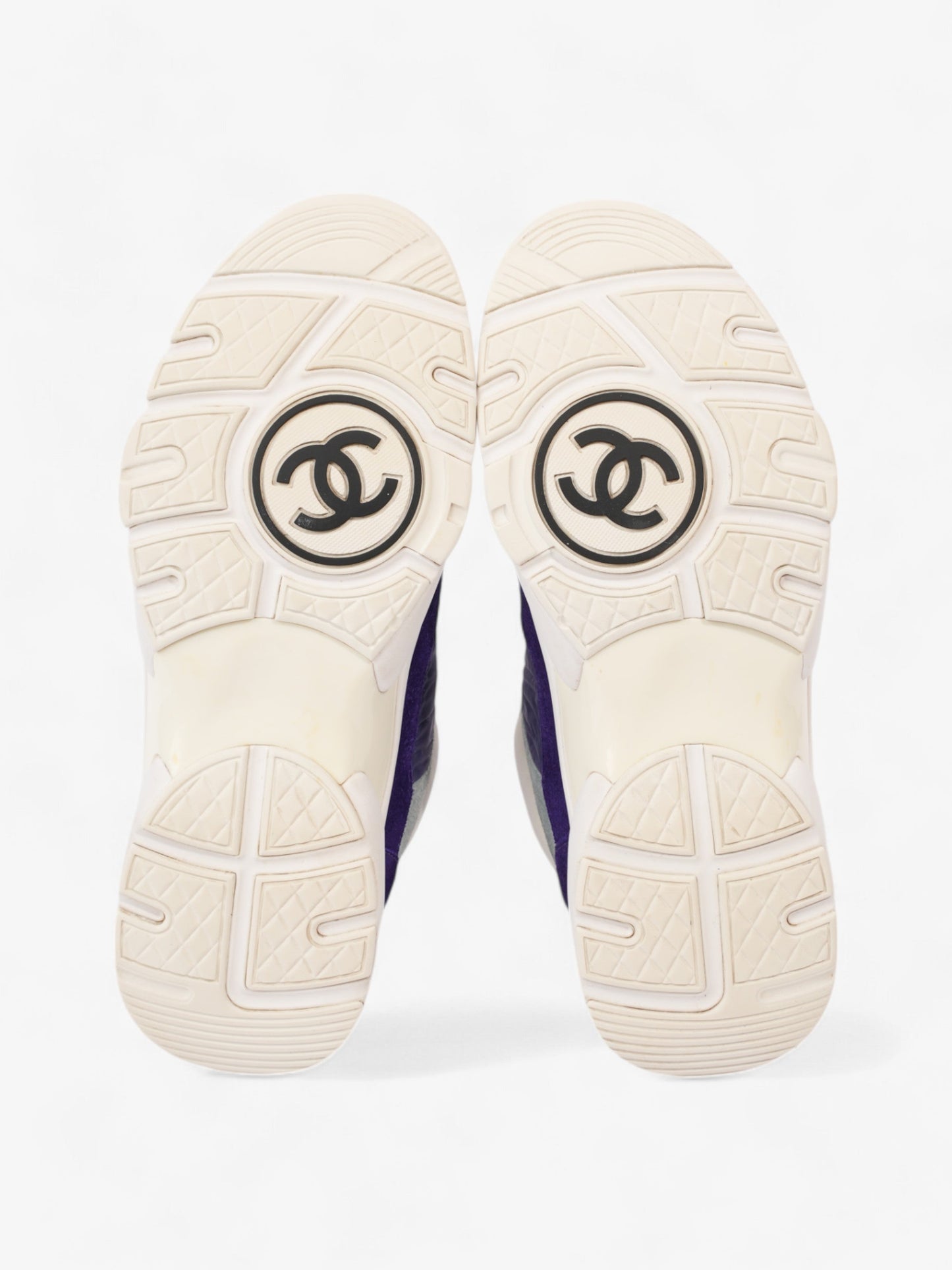 Chanel CC Logo Sneakers Blue / White / Orange Suede EU 39.5 UK 6.5