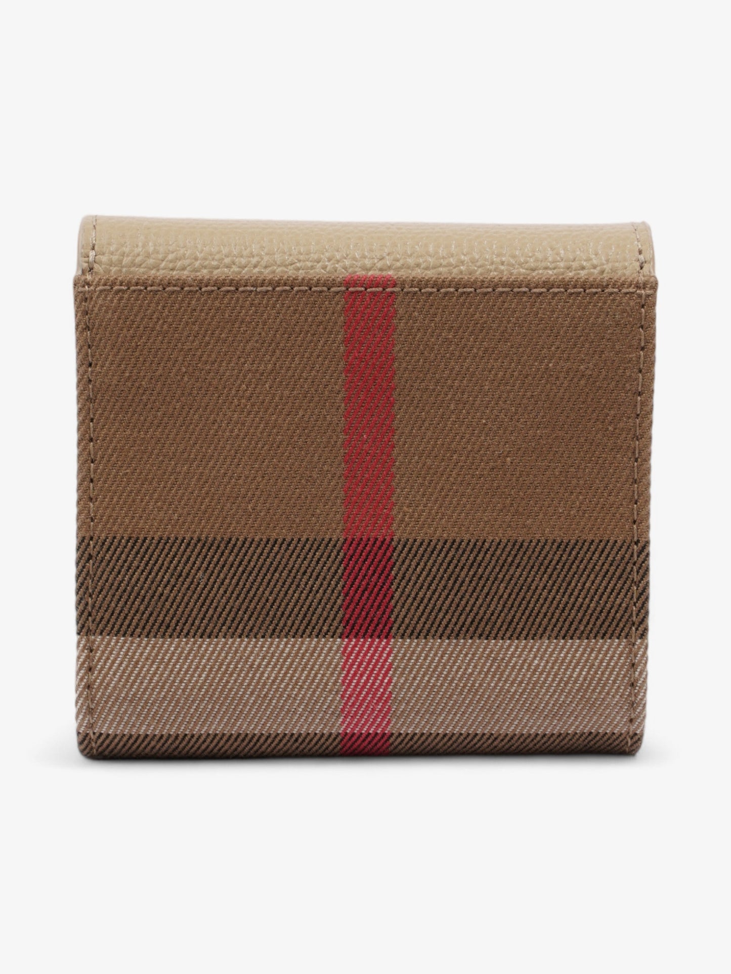 Burberry Fold Triangular Flap Wallet Nova Check / Beige Canvas