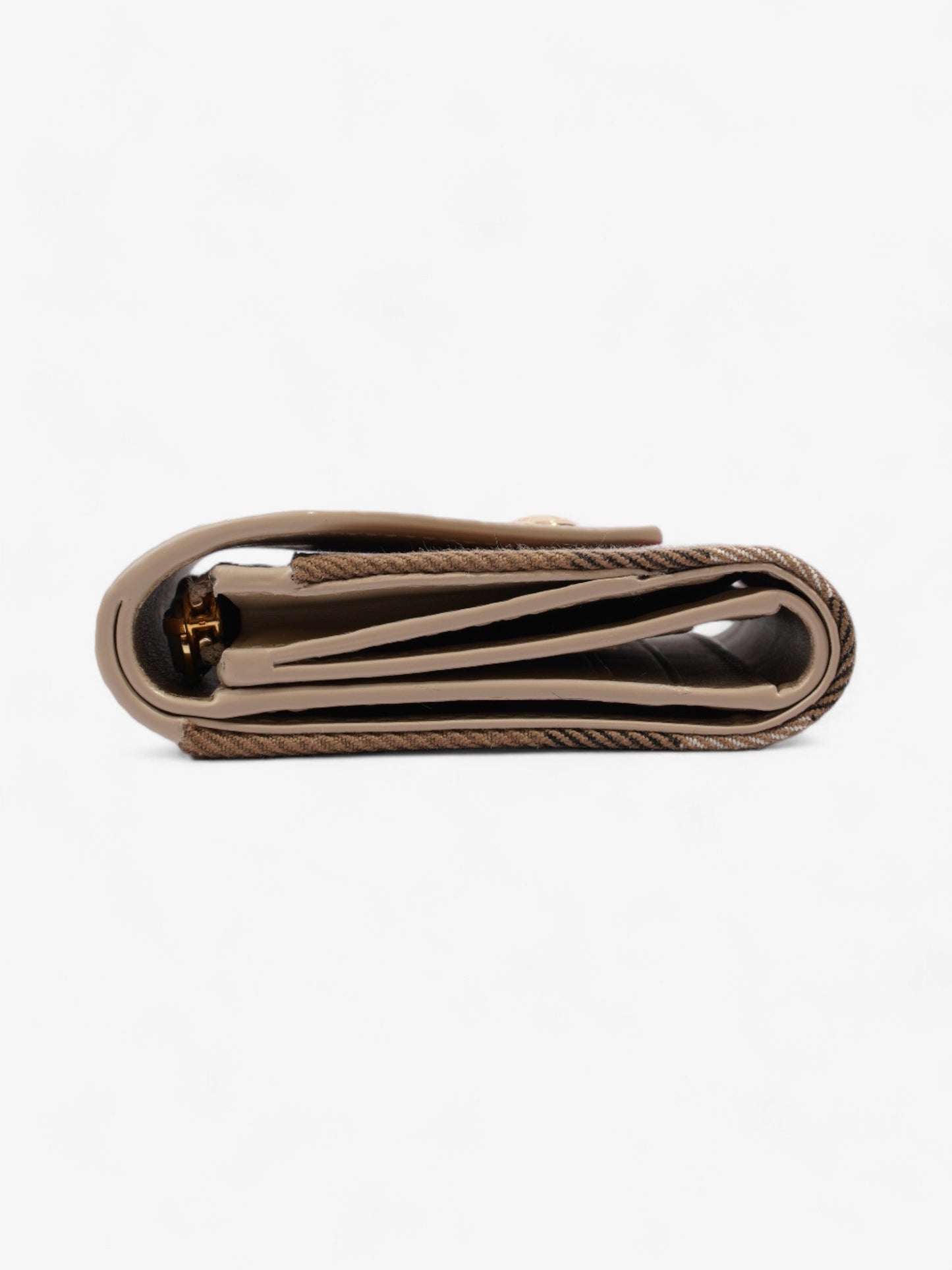 Burberry Fold Triangular Flap Wallet Nova Check / Beige Canvas