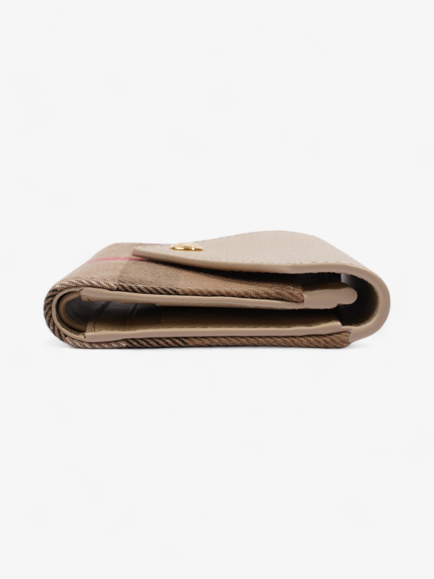 Burberry Fold Triangular Flap Wallet Nova Check / Beige Canvas