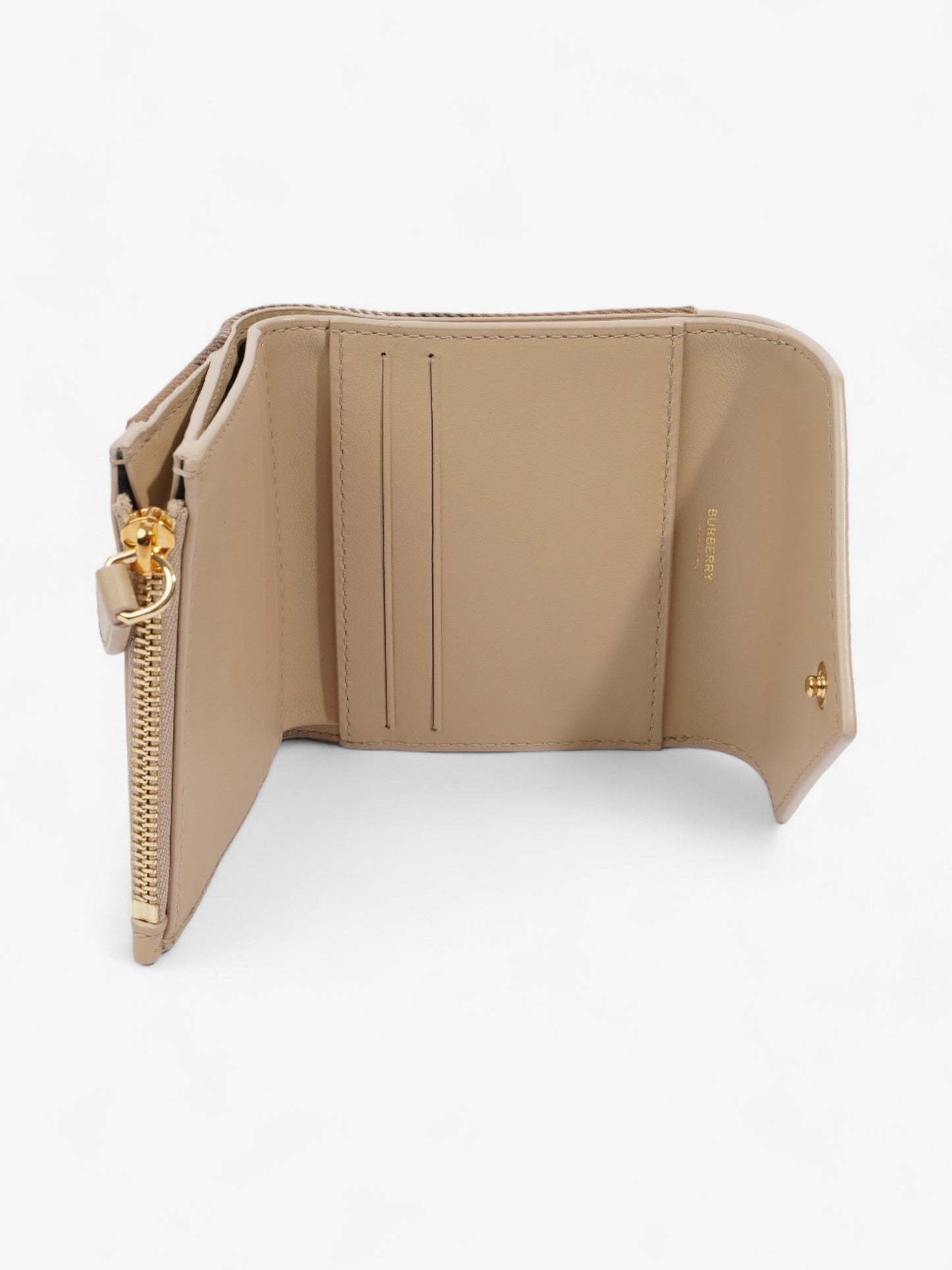 Burberry Fold Triangular Flap Wallet Nova Check / Beige Canvas