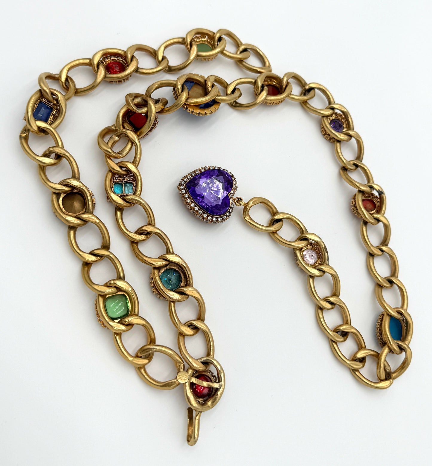 Chanel 1995 Vintage Barbie Red Heart Chain Belt