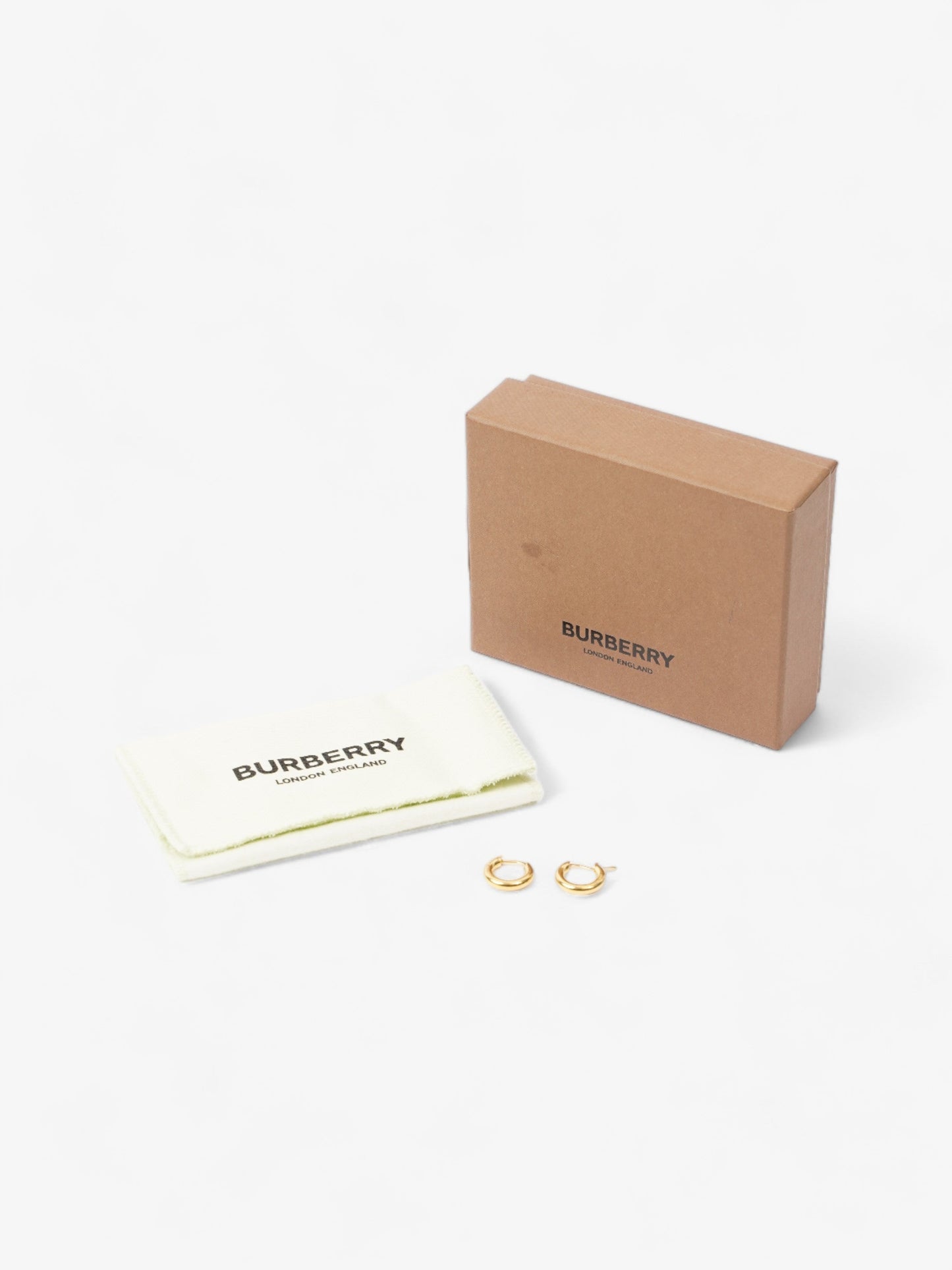 Burberry Hoop Earrings Gold Base Metal