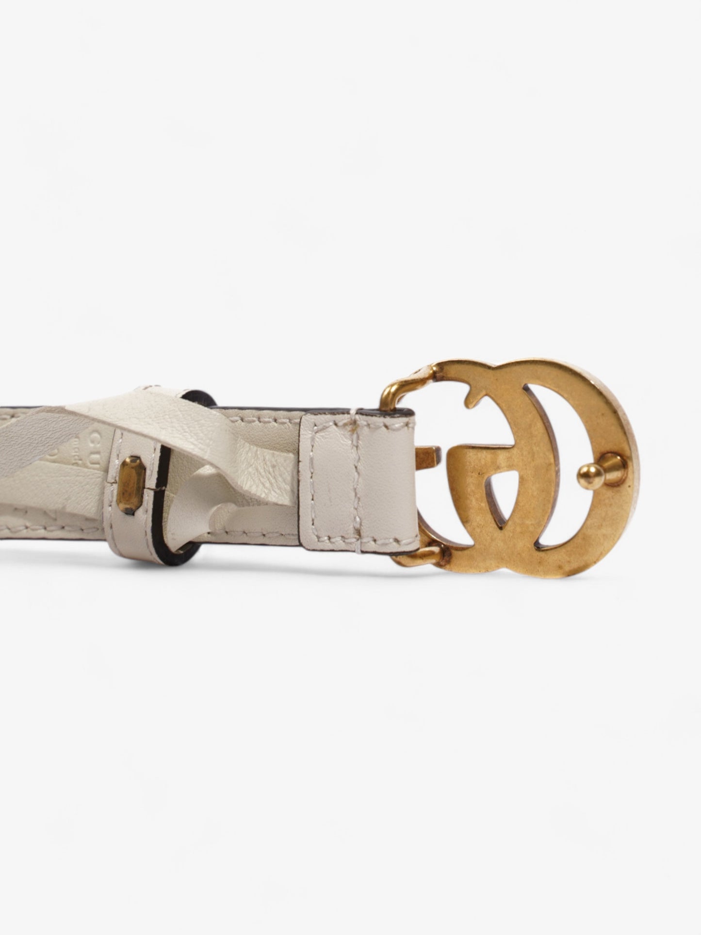 Gucci GG Marmont Thin Belt Cream / Gold Leather 85cm / 34"