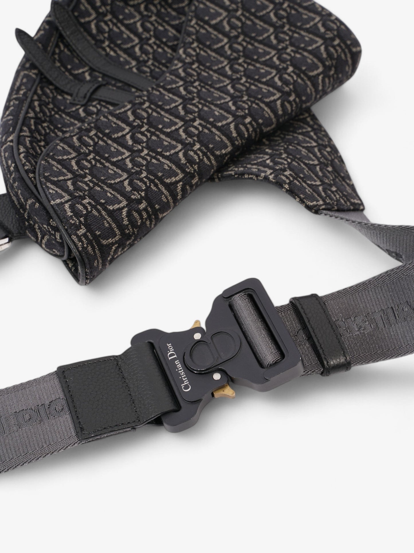 Christian Dior Saddle Bag Black Oblique Canvas