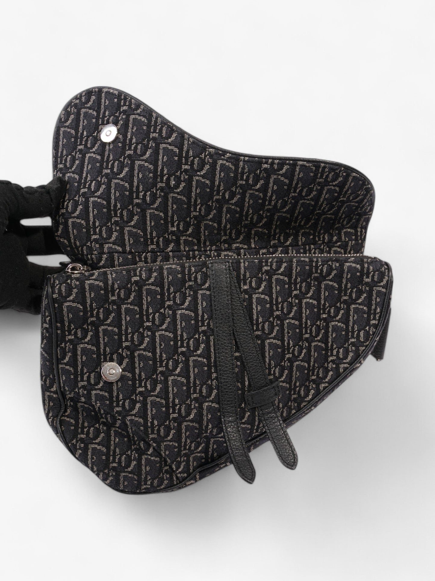Christian Dior Saddle Bag Black Oblique Canvas