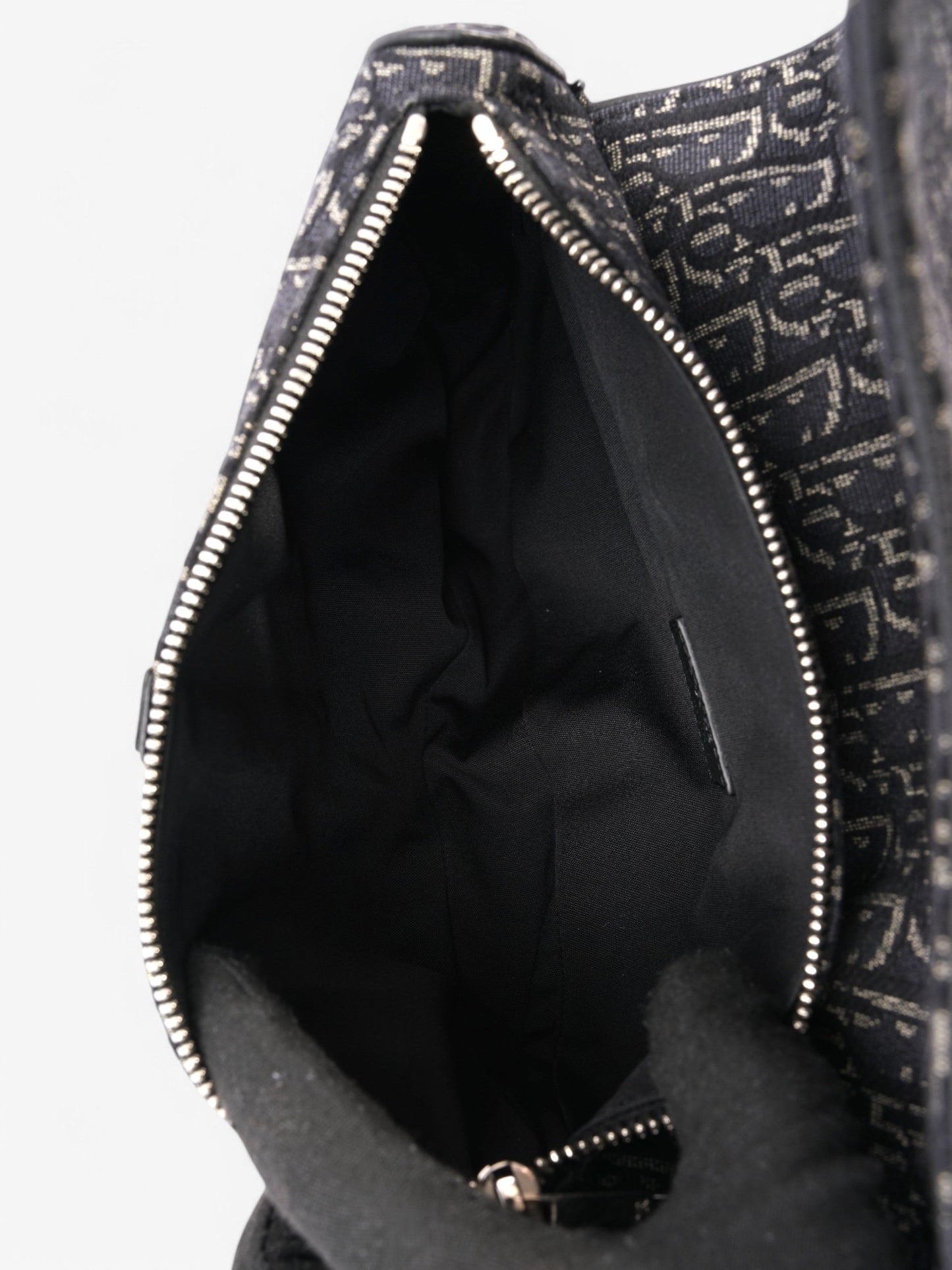 Christian Dior Saddle Bag Black Oblique Canvas