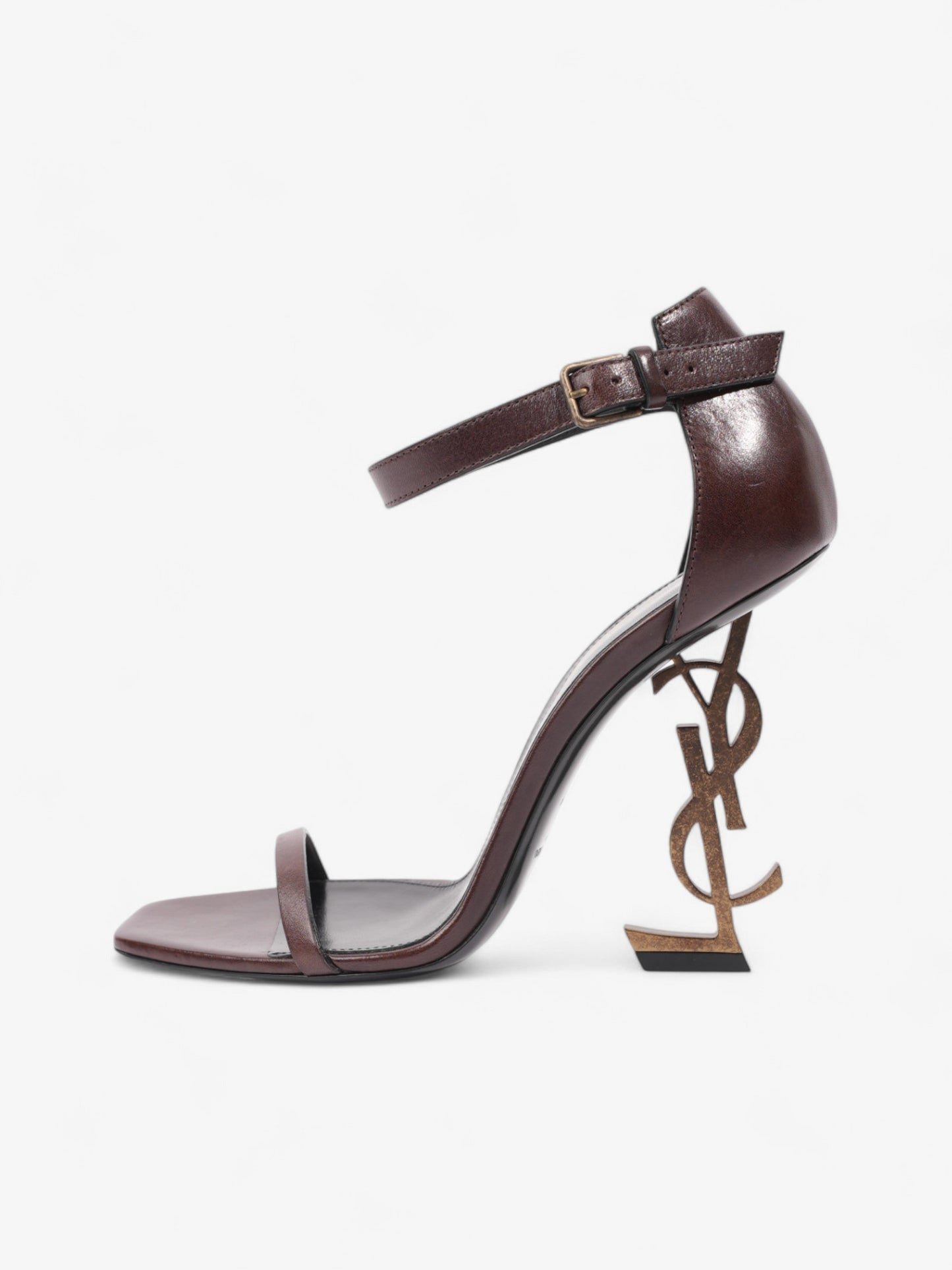 Saint Laurent Opyum 110mm Brown / Gold Leather EU 38 UK 5