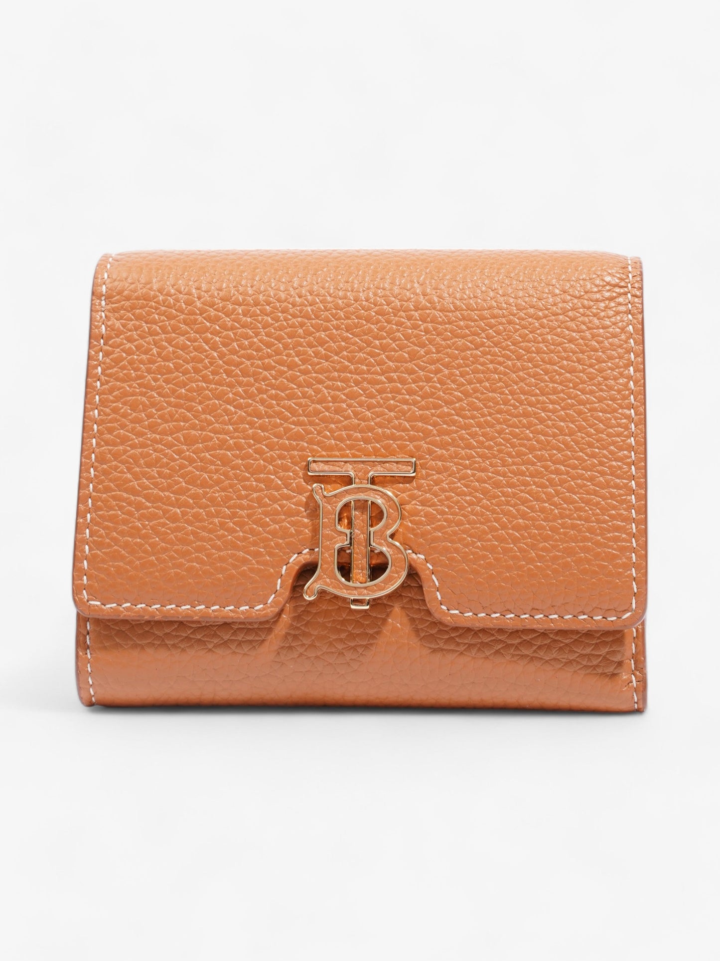 Burberry Compact Wallet Warm Russet Brown Leather
