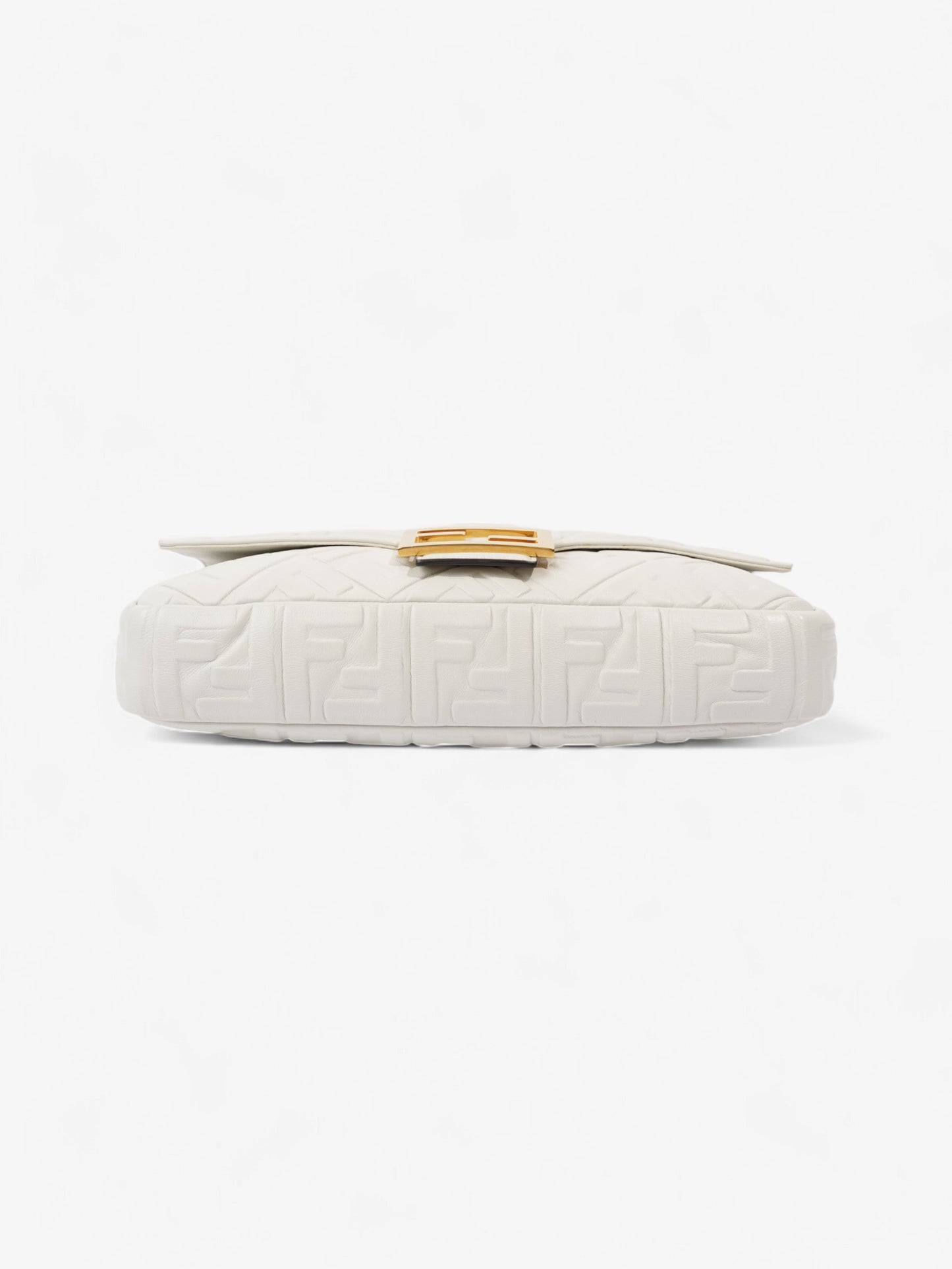 Fendi Baguette White Embossed Leather