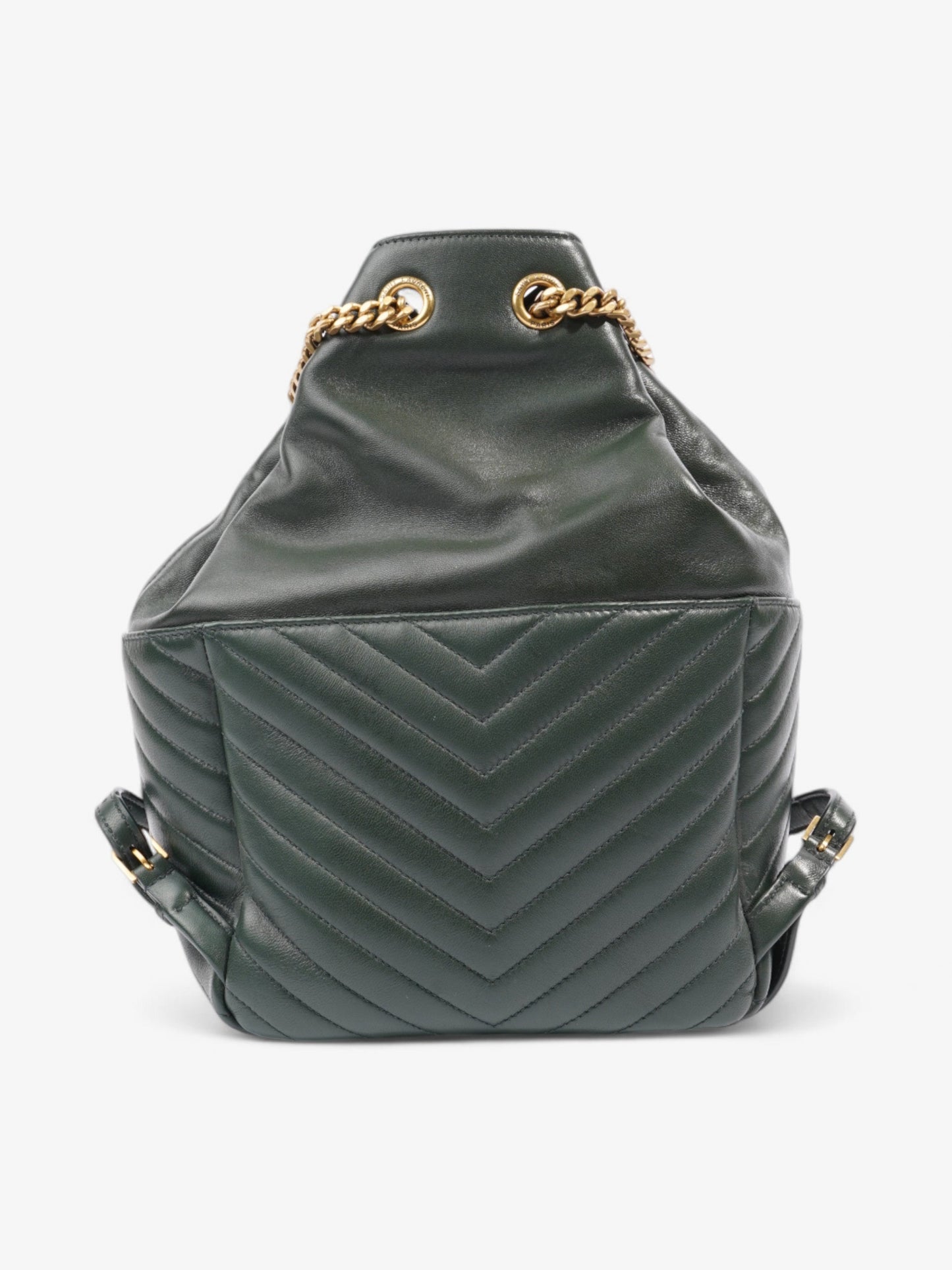 Saint Laurent Joe Monogram Backpack Dark Green Matelasse Leather