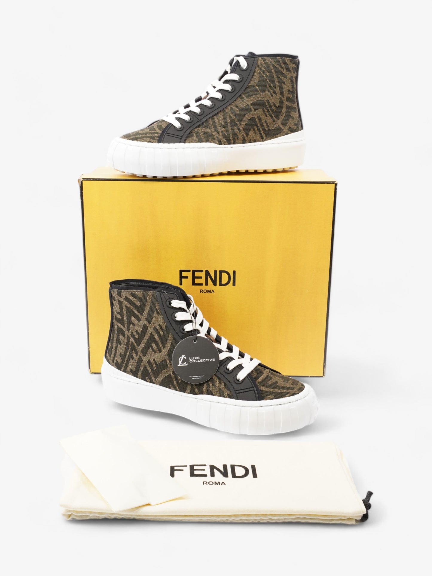 Fendi FF Vertigo High Top Monogram Suede EU 41 UK 7