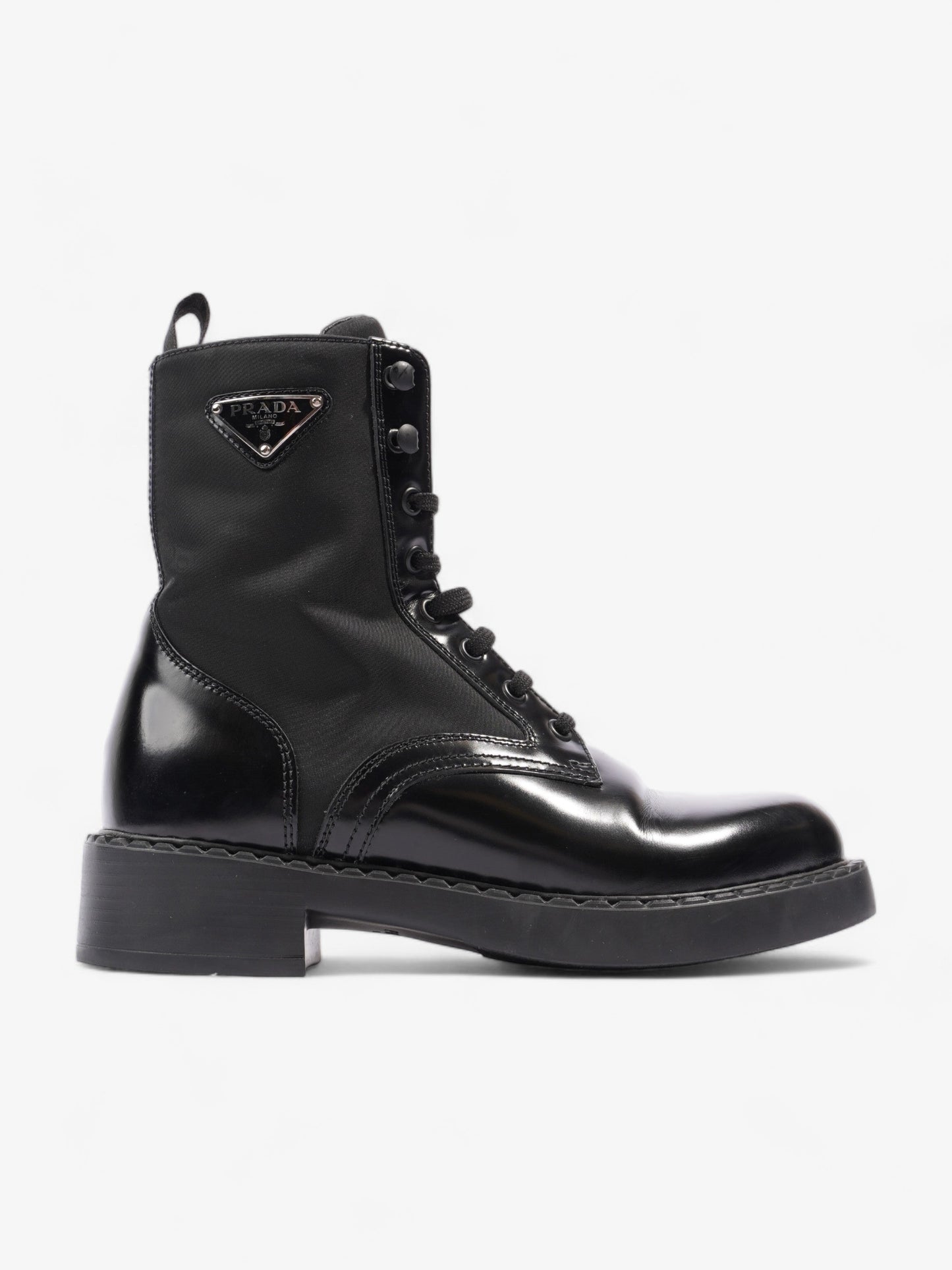 Prada Brushed-leather and Re-Nylon Boots Black Re Nylon EU 38 UK 5