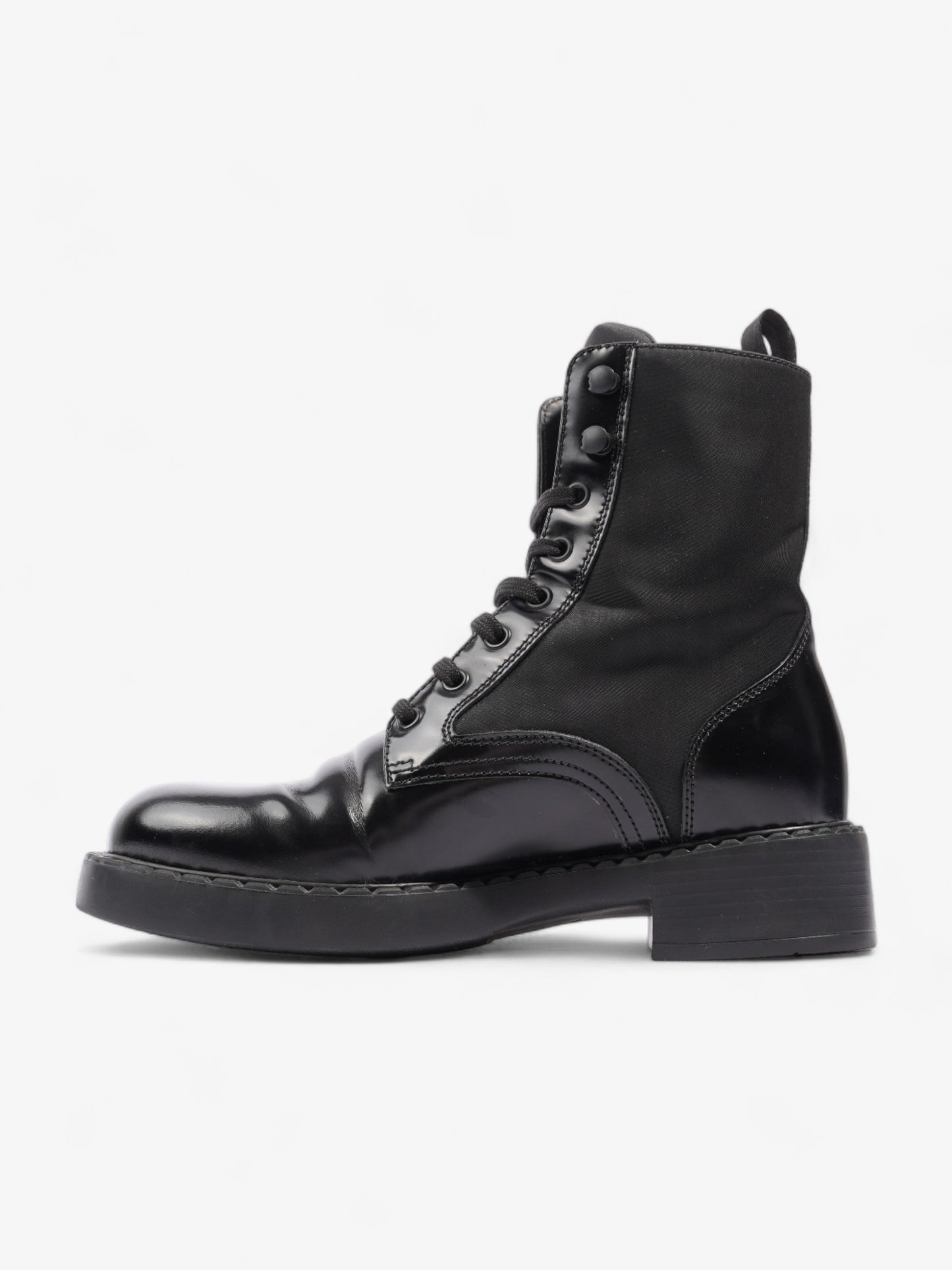 Prada Brushed-leather and Re-Nylon Boots Black Re Nylon EU 38 UK 5