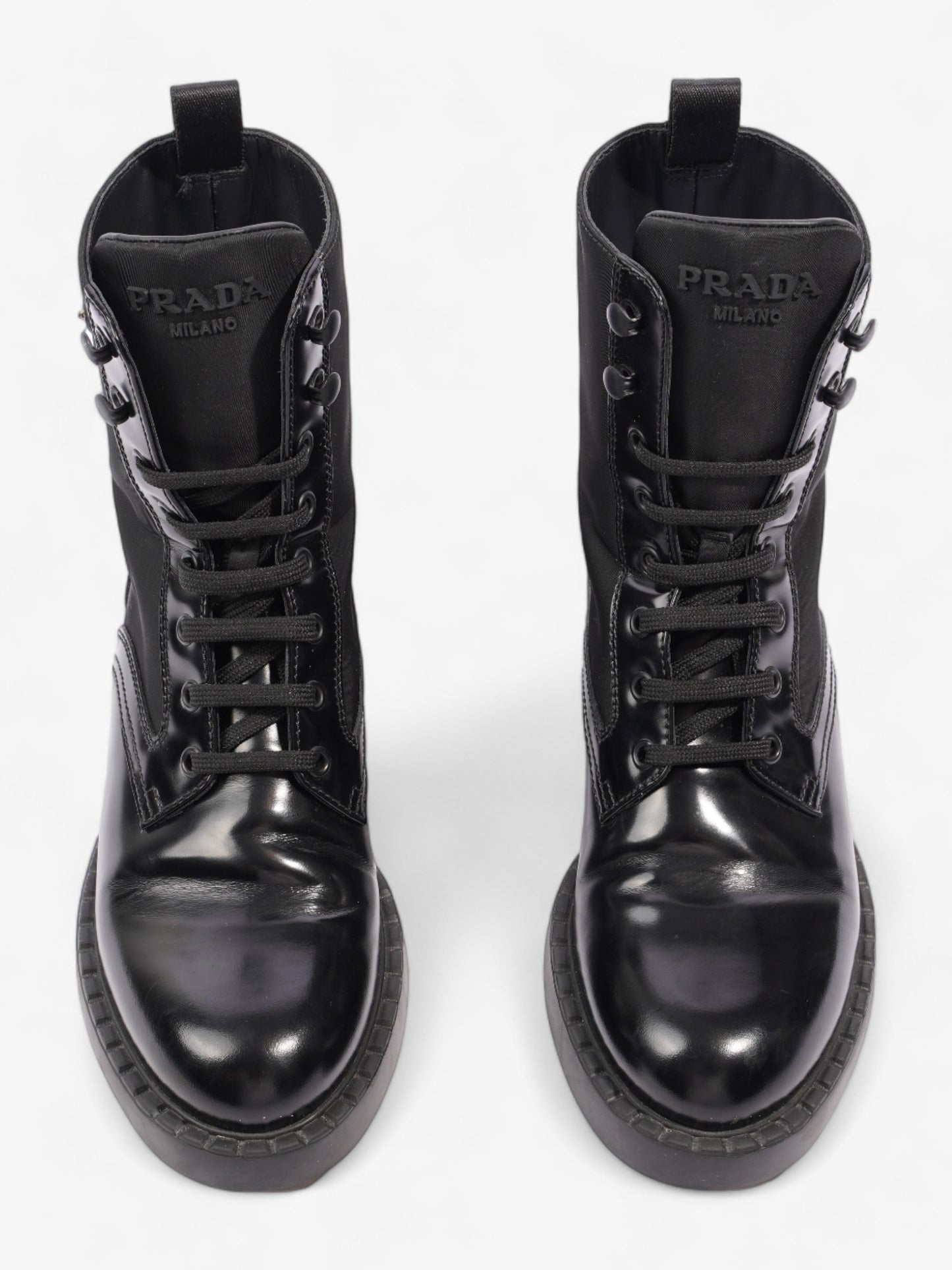 Prada Brushed-leather and Re-Nylon Boots Black Re Nylon EU 38 UK 5
