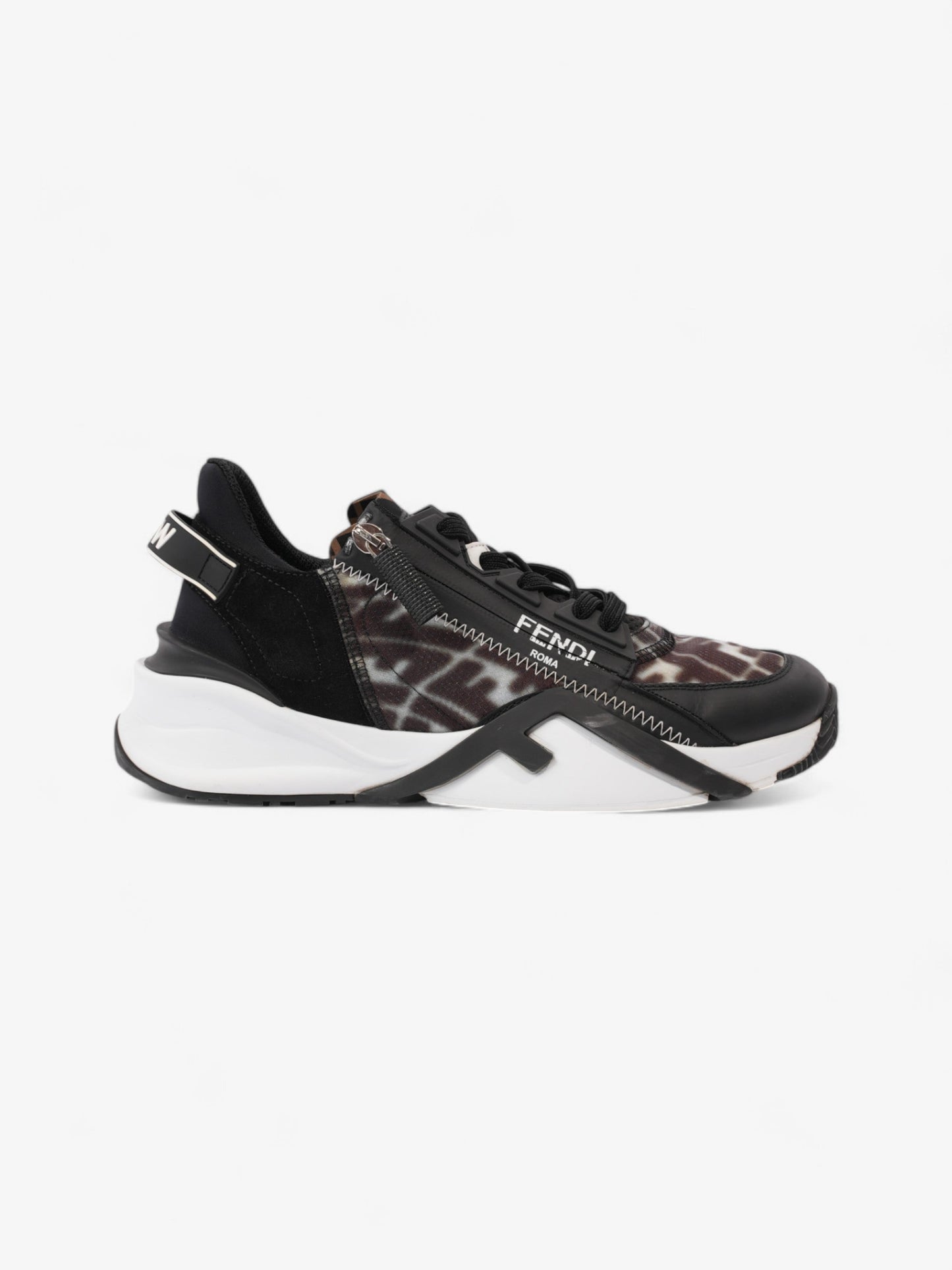 Fendi Flow Sneakers Black / White Canvas EU 38 UK 5